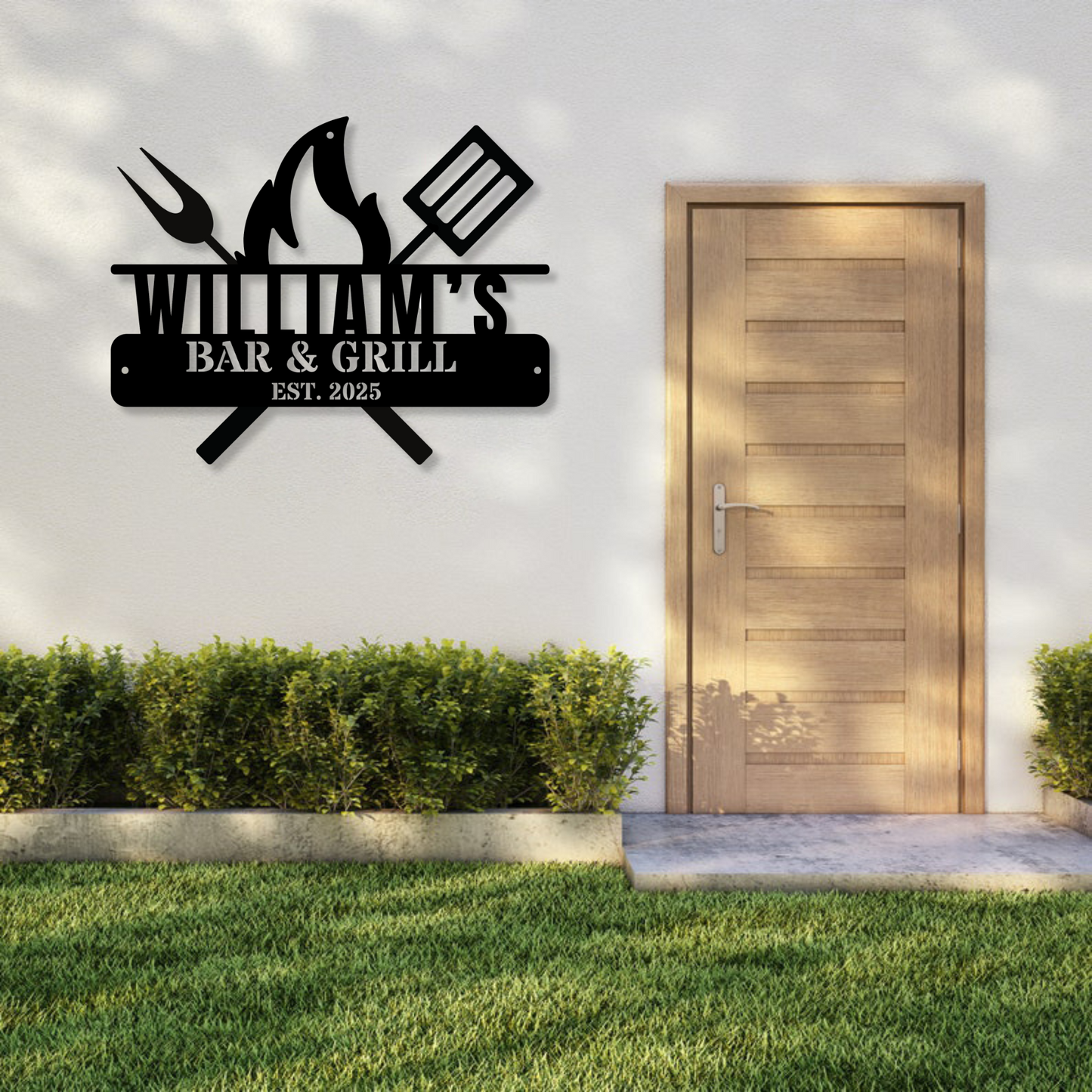 Custom  Family Bar and Grill Sign Metal Signs- Custom Metal Sign - Metal Wall Art - Personalized Gift - Custom Metal Sign Outdoor