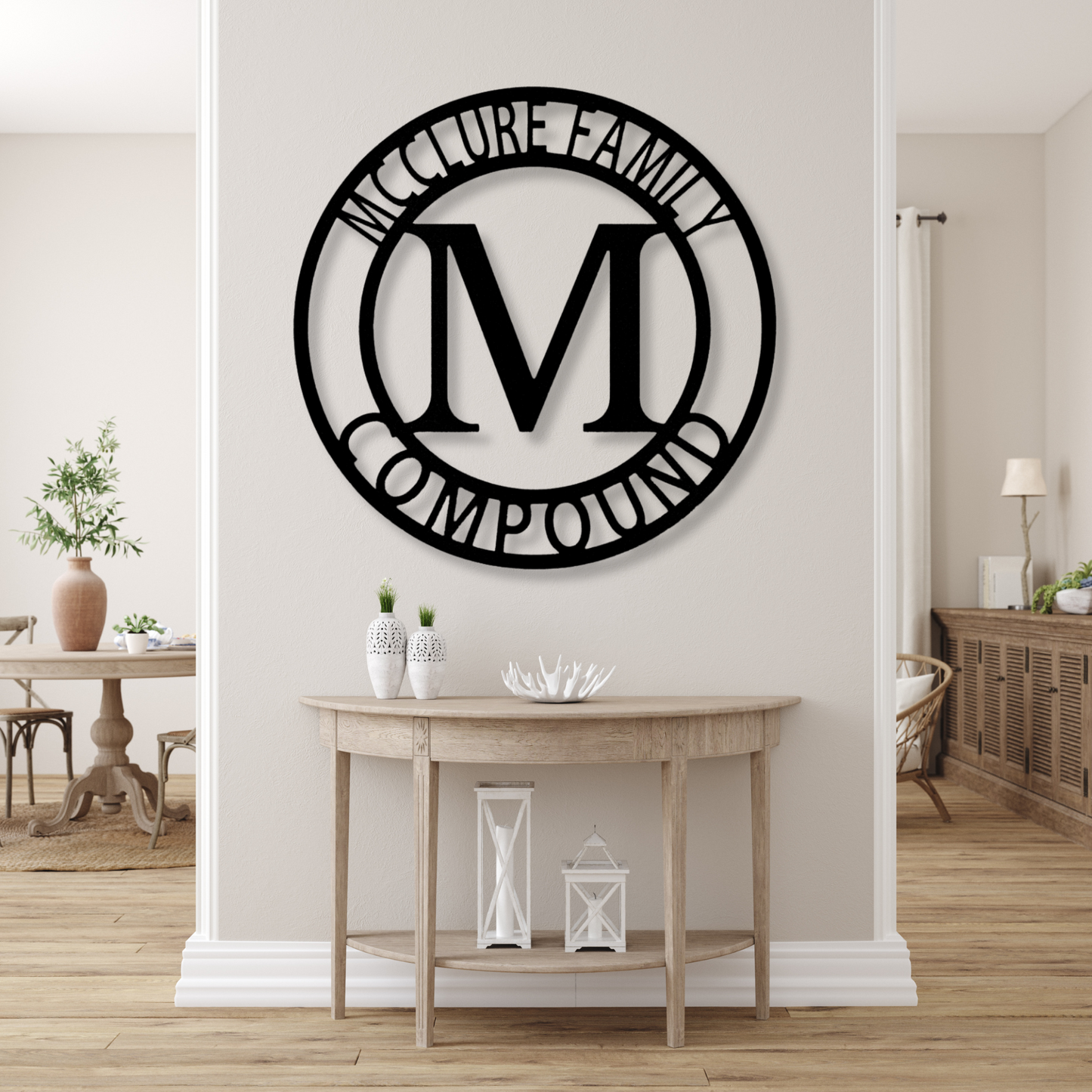 Initial Letter Family Name Metal Sign, NewHome Metal Sign, Wall Hangings, Livingroom Decor, Large Wall Decor, Wedding Gift, Couple Name Plaque, Cabin Wall Hanging