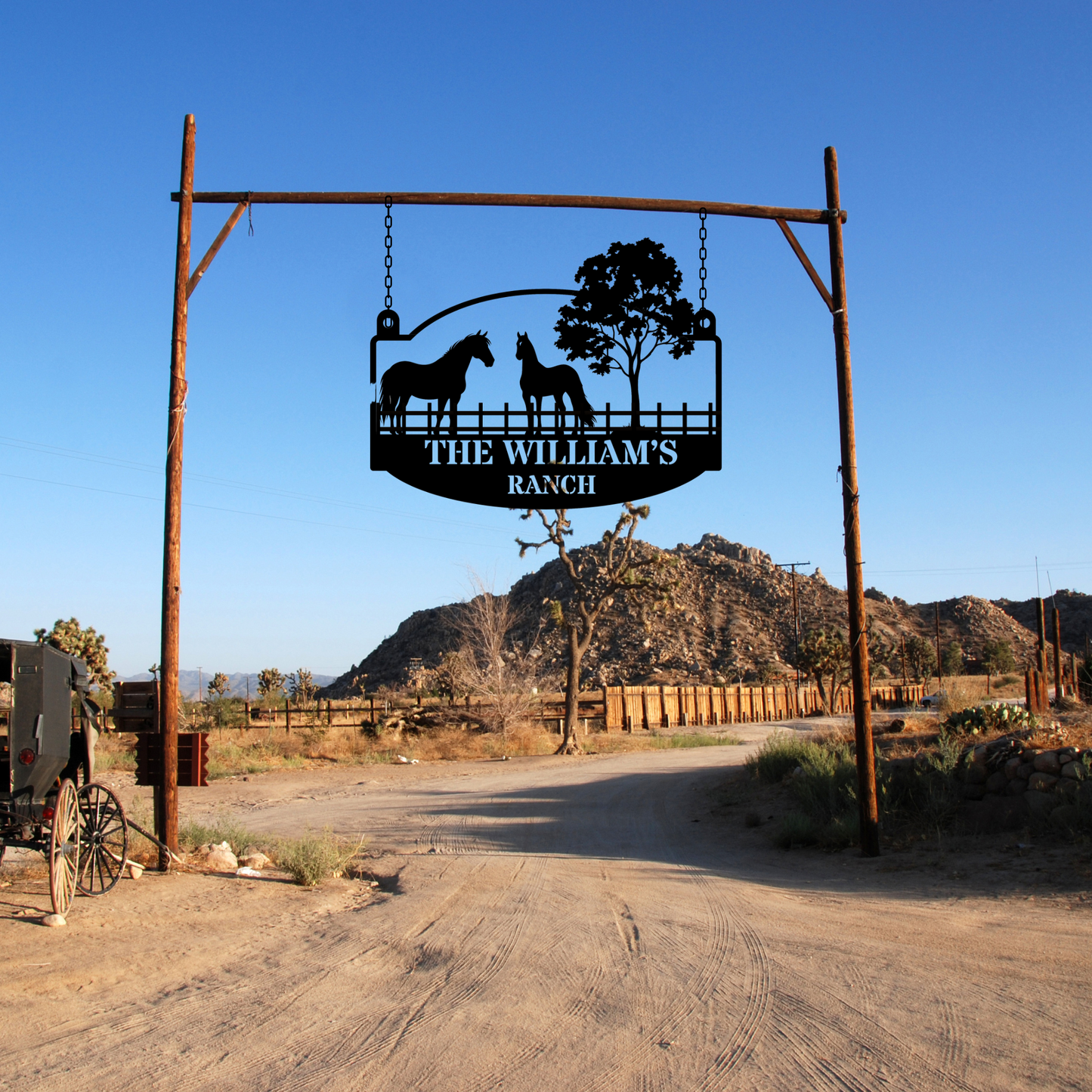 Custom Horse Ranch Hanging Metal Sign, Horse Stable Decor, Personalized Ranch Sign, Equestrian Cowboy Decor, Western Metal Art, Horse Farm