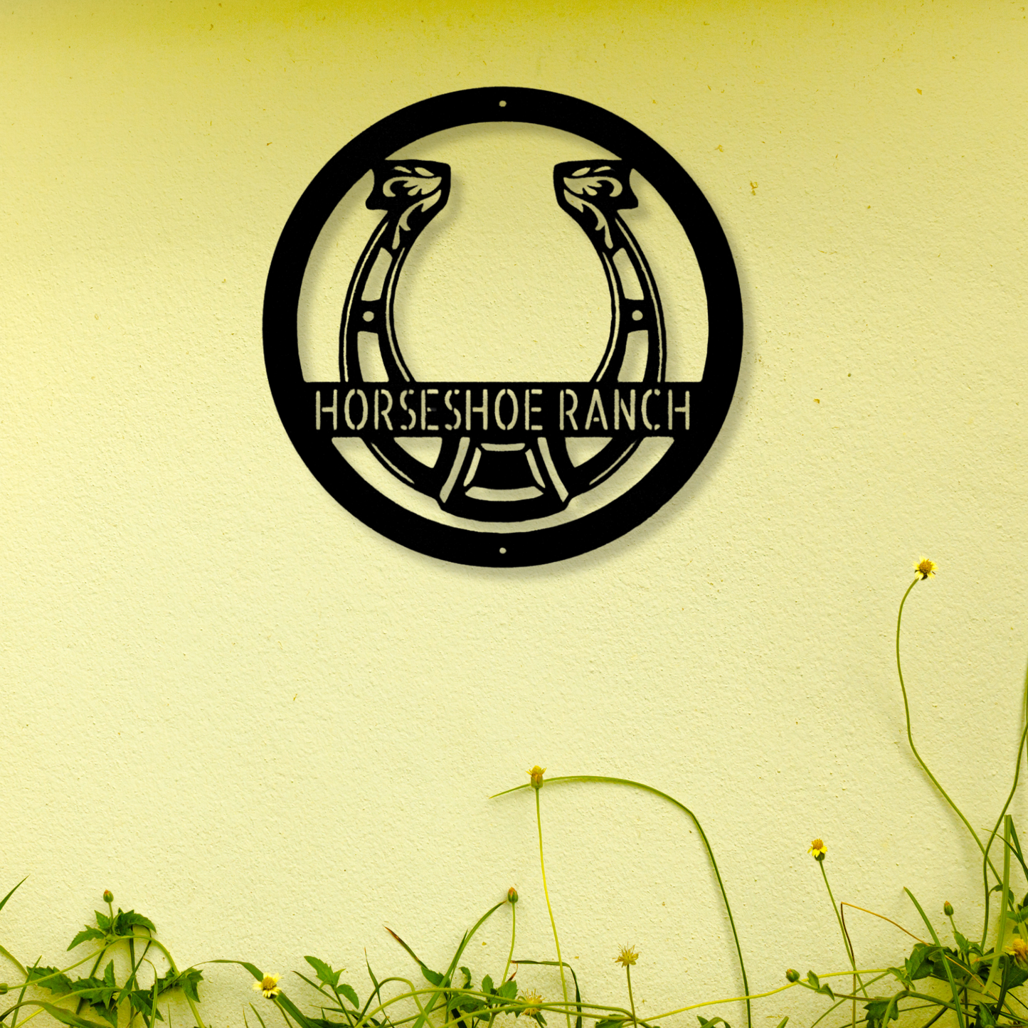 Horseshoe Monogram - Metal Steel Sign