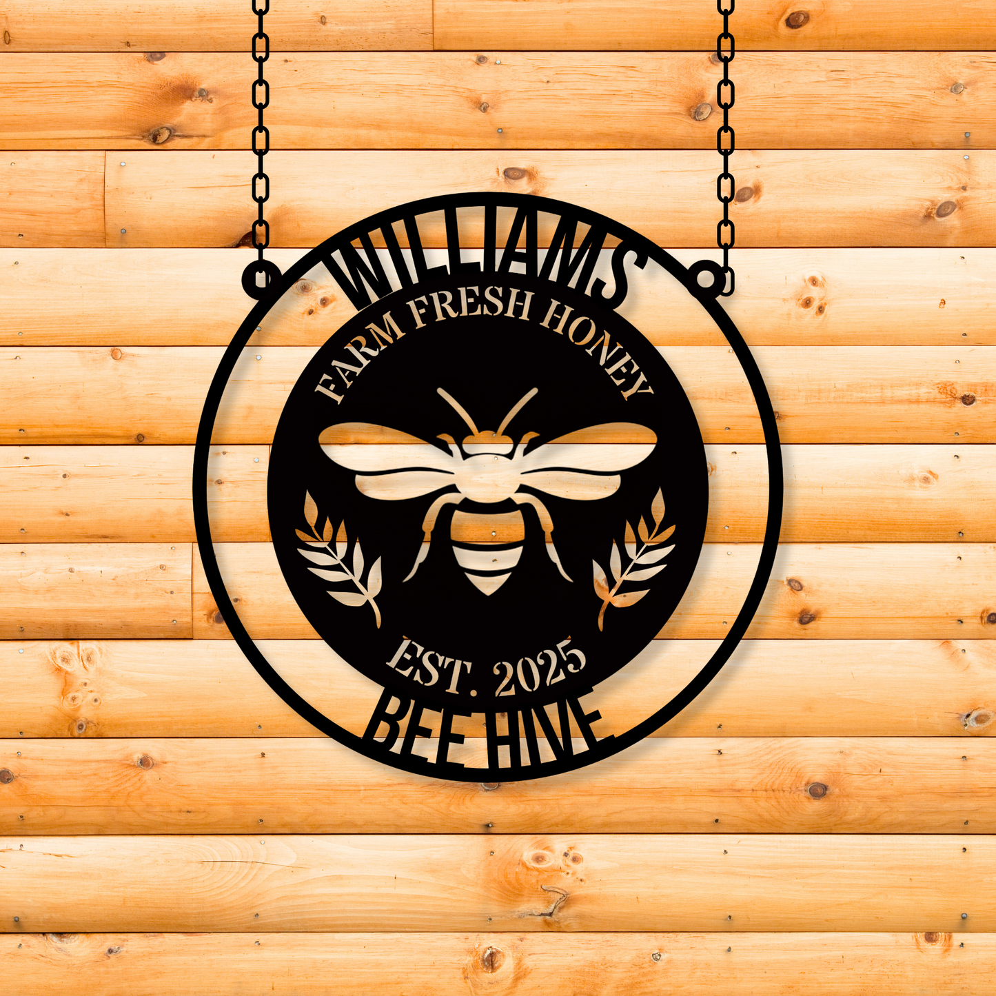 Custom Honey Bee Metal Sign, Custom Bee Hive Wall Art Decor, Welcome Bee Farm Sign, Custom Garden Sign, Gift for Gardener Bee Keeper