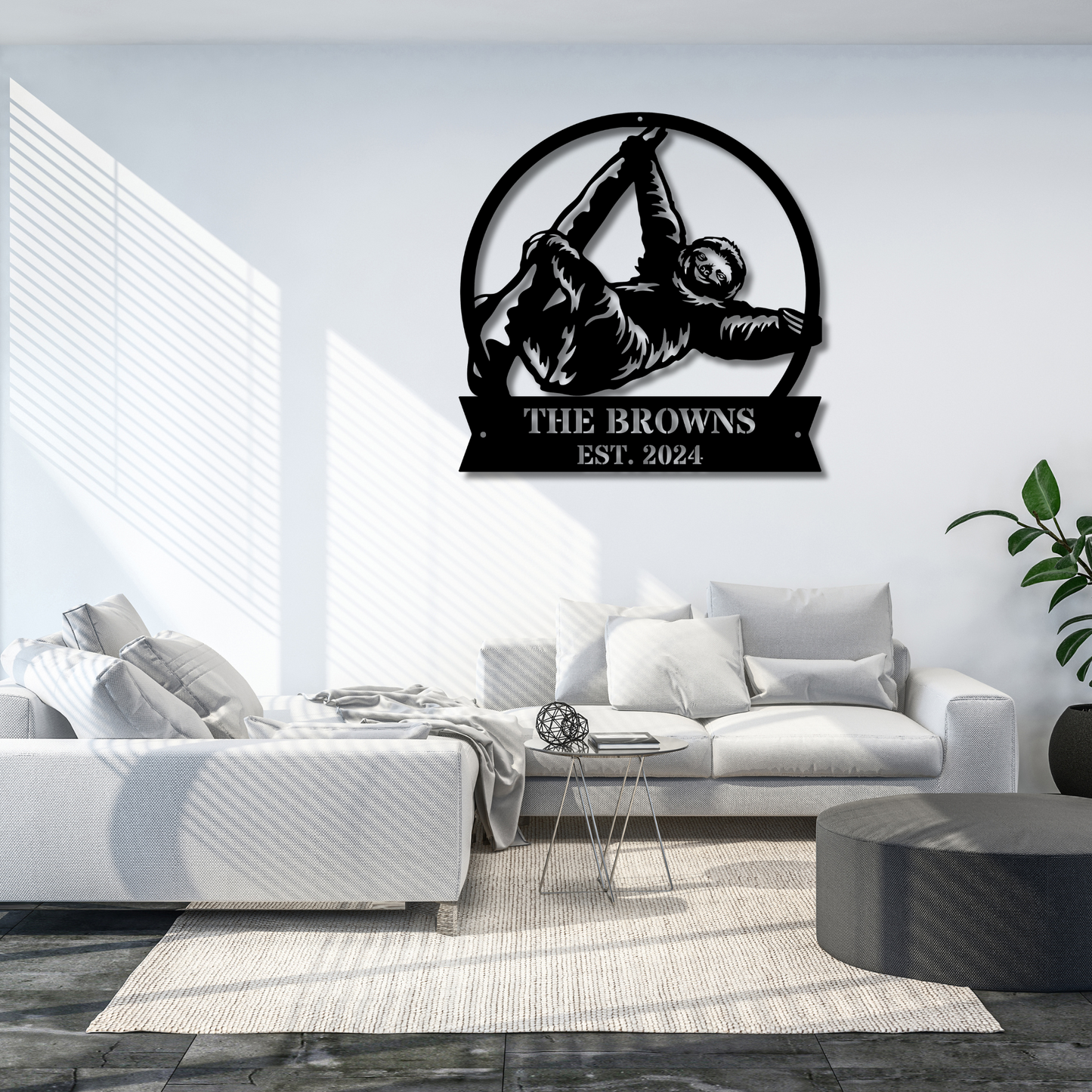 Custom Sloth Metal Sign, Sloth Wall Decor, Metal Sloth Wall Art, Personalized Sloth Decor, Animal Metal Art, Custom Wall Sign