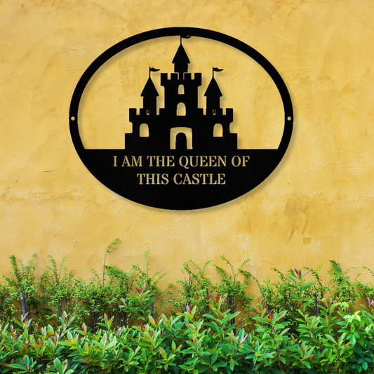 Customzed Castle Metal Sign, Medieval Age Castle, Castle Wall Art Decor, Kids Room Decor, Above Crib Wall Art, Indoor Outdoor Wall Art