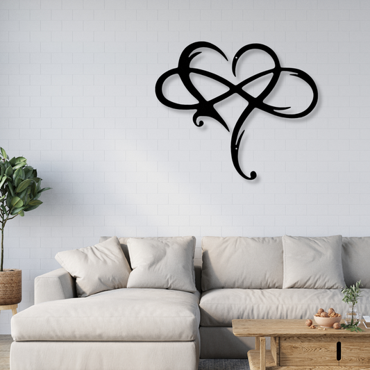Infinity and Heart Metal Steel Sign, Wedding Gift, Couples anniversary Gift, Engagement or House Warming Gift, Newly Married Gift for Her