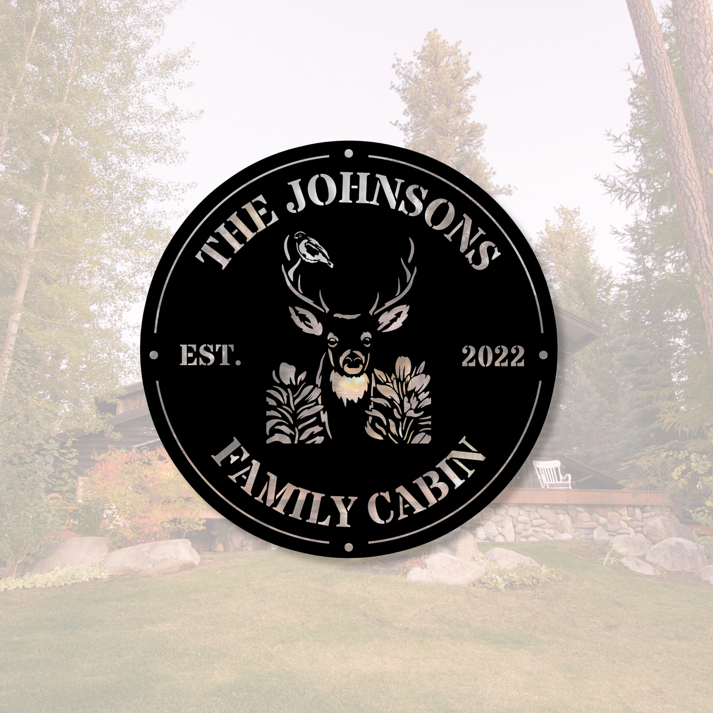 Custom Family Cabin Metal Sign, Personalized Cabin Wall Decor, Rustic Metal Art, Outdoor Cabin Decoration, Unique Cabin Gift