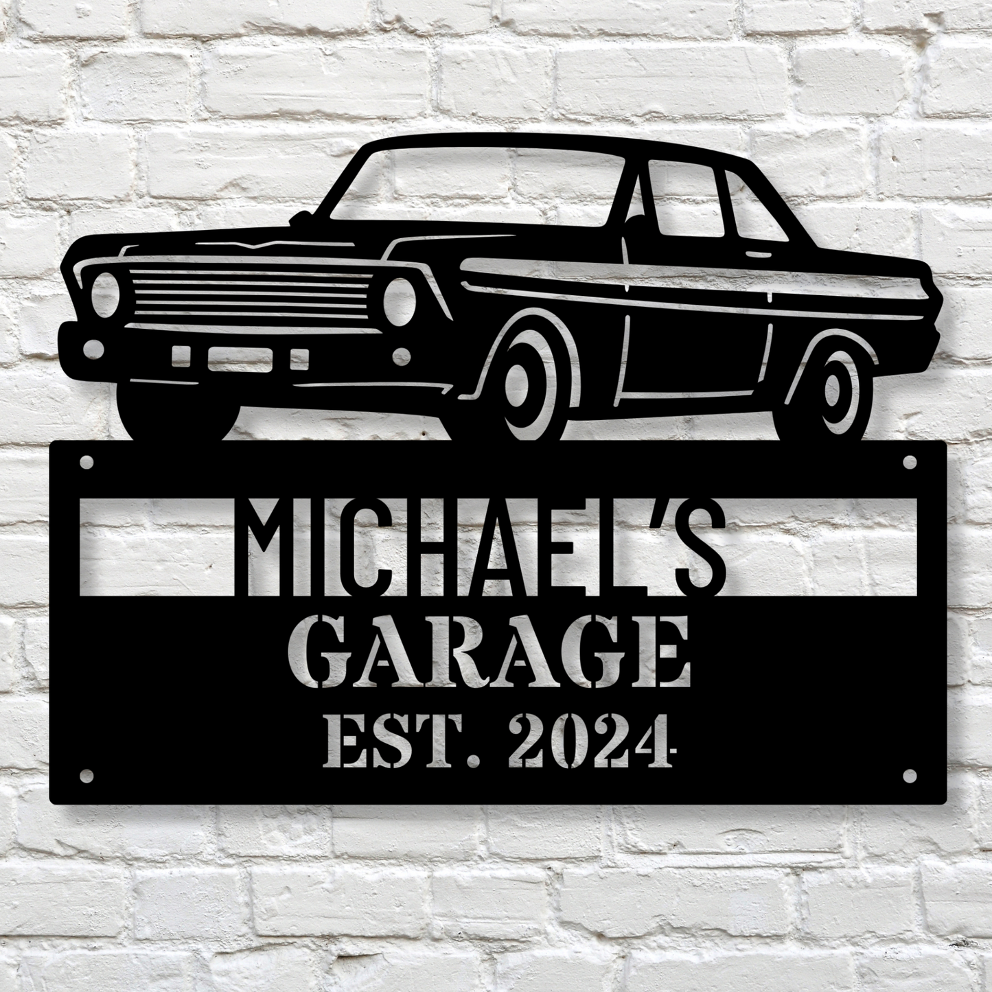 Custom Metal Garage Sign, Personalized Workshop Sign, Metal Home Decor, Unique Man Cave Sign, Custom Name Plate, Outdoor Garage Art