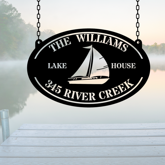 Customized Lake House Metal Sign, Steel This Outdoor Metal Art,  Metal Wall Décor