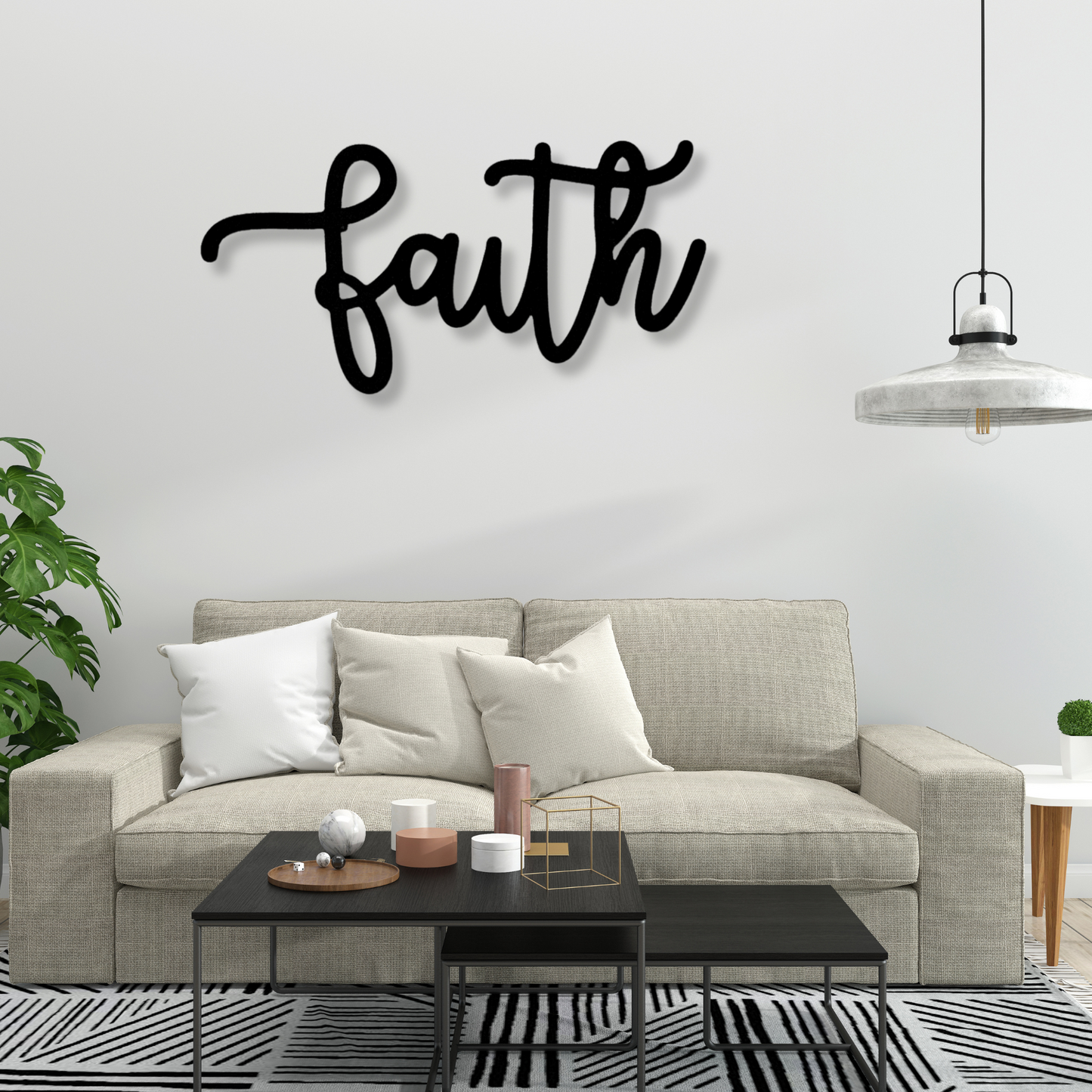 Faith Script Metal Sign, Gift For Christians, Metal Wall Sign, Script Sign, Bible House Decor, Christian Home Decor, Religious Decor
