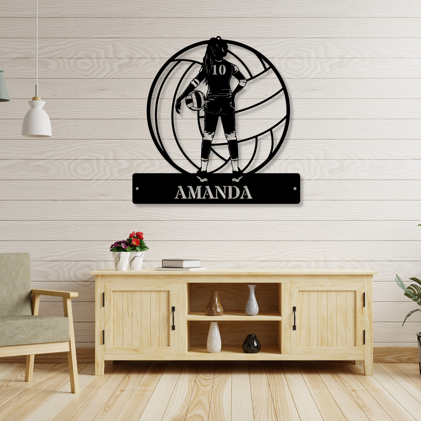 Custom Volleyball Metal Wall Art , Personalized Volleyball Player Name Sign Room Decor, Volleyball Metal Sign