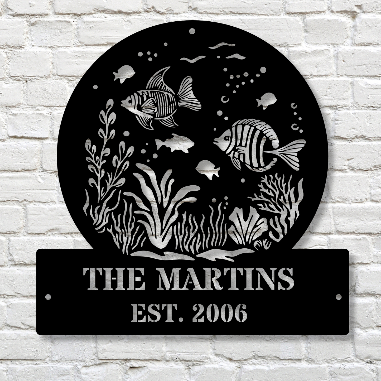 Custom Aquatic Metal Wall Decor, Coastal Metal Art, Nautical Wall Piece, Oceanic Wall Sculpture, Beach House Metal Decor