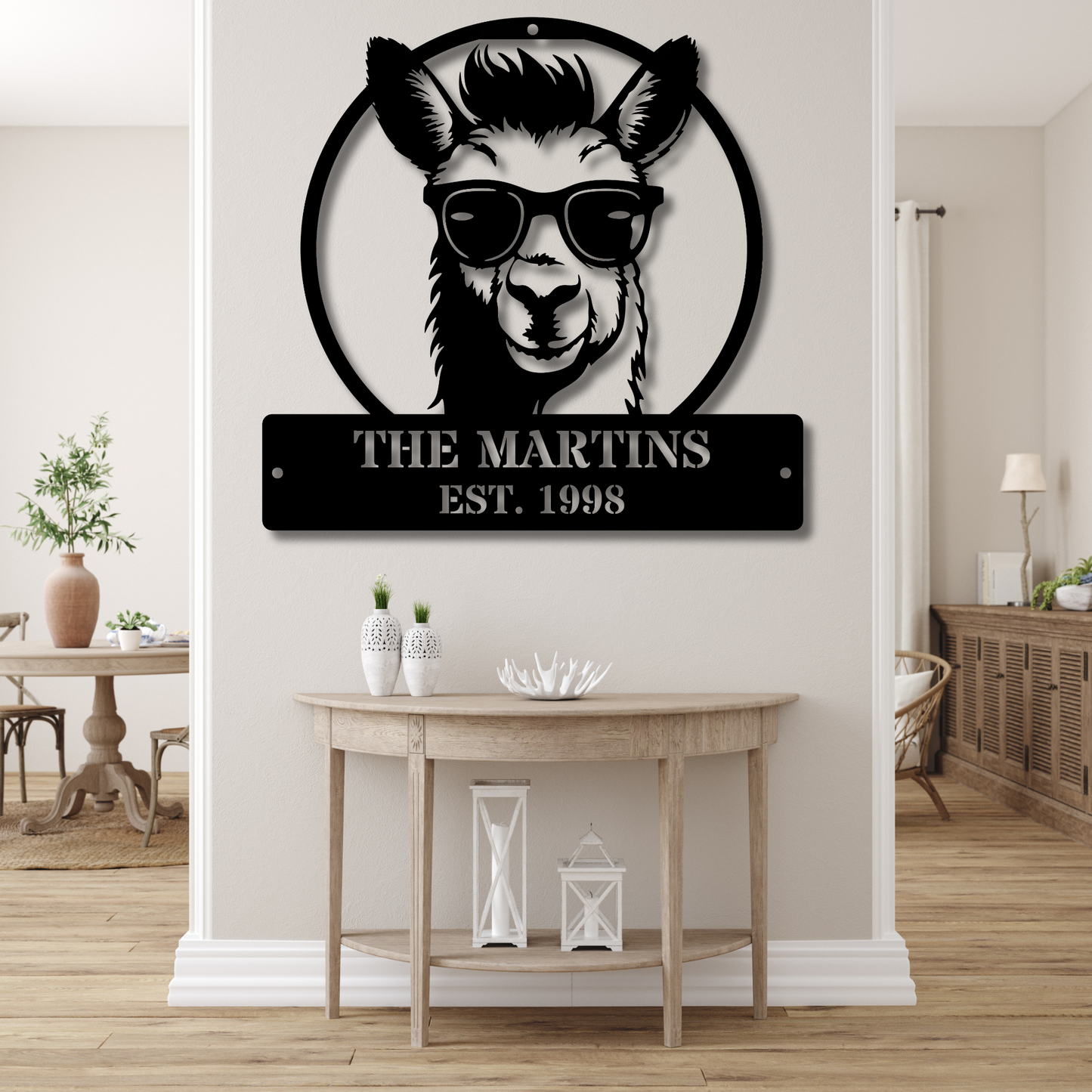 Custom Llama Wall Metal Sign Decor, Llama Art for Home, Llama Themed Room Decor, Unique Llama Gift, Metal Wall Hanging, Llama Lovers Decor