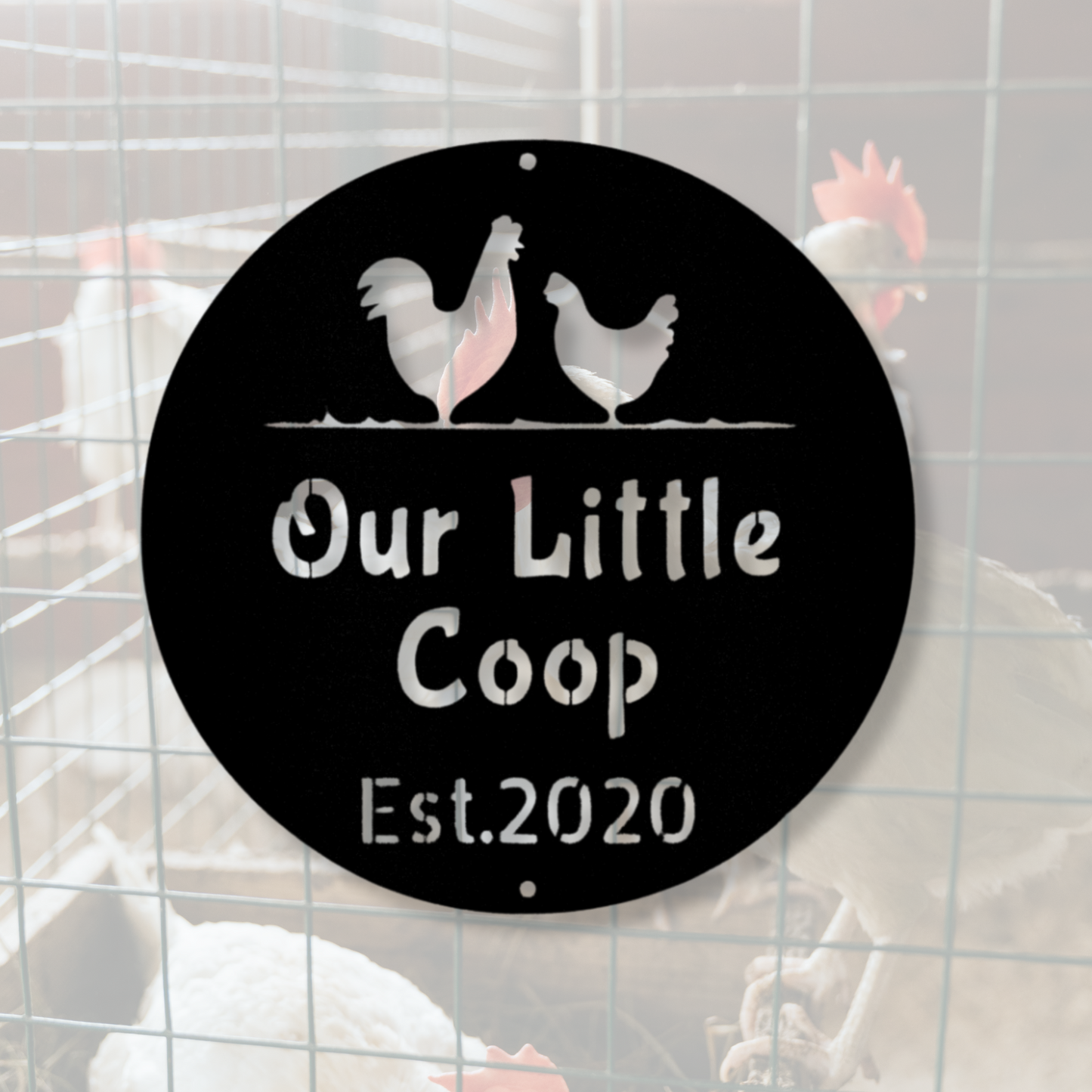 Chicken Coop Metal Steel Sign, Chicken Wall Art, Hen House Sign, Chicken Coop Decor, Est. Custom Chicken Sign, Chicken Farmhouse Sign