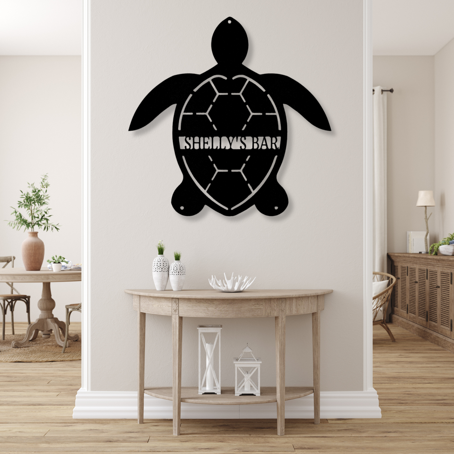 Customized Turtle Metal Steel Sign, Monogram Sign, Beach House Sign, Lake House Décor, Personalized Pool Sign, Boat House Sign, Turtle Lover Gift