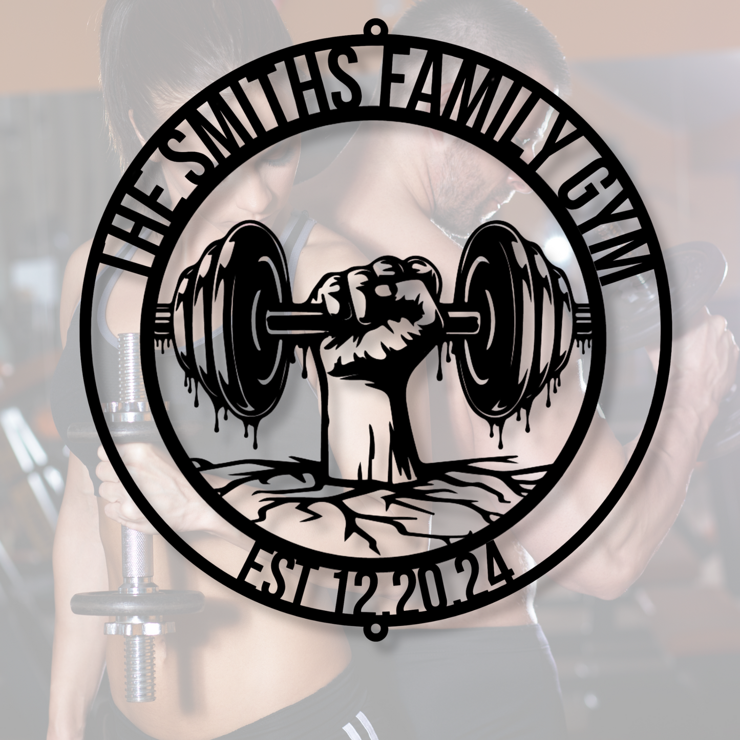 Custom Gym Metal Sign, Personalized Name Plaque, Fitness Training Wall Art, Dad's Gym Workout Decor, Weight Lifting Room Gift