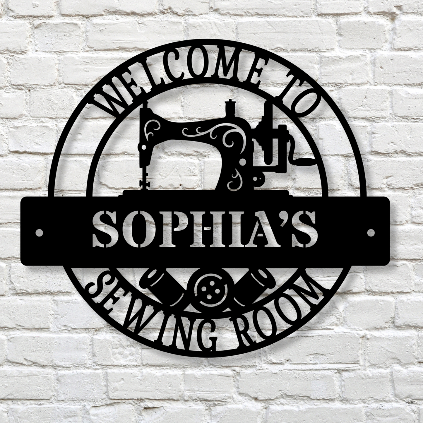 Personalised Metal Sewing Sign, Custom Sewing Room Decor, Thread Art, Tailor Room Gift, Quilting Sign, Craft Room Decor, Embroidery Enthusiasts