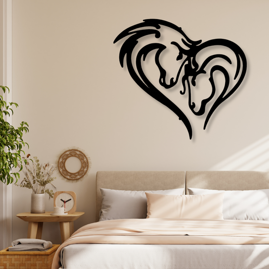 Horse Love Metal Sign, Heart Horse Sign, Metal Ranch Sign, Horse Ranch Sign, Farmhouse Decor, Horse Lover Gift, Birthday or Christmas Gift