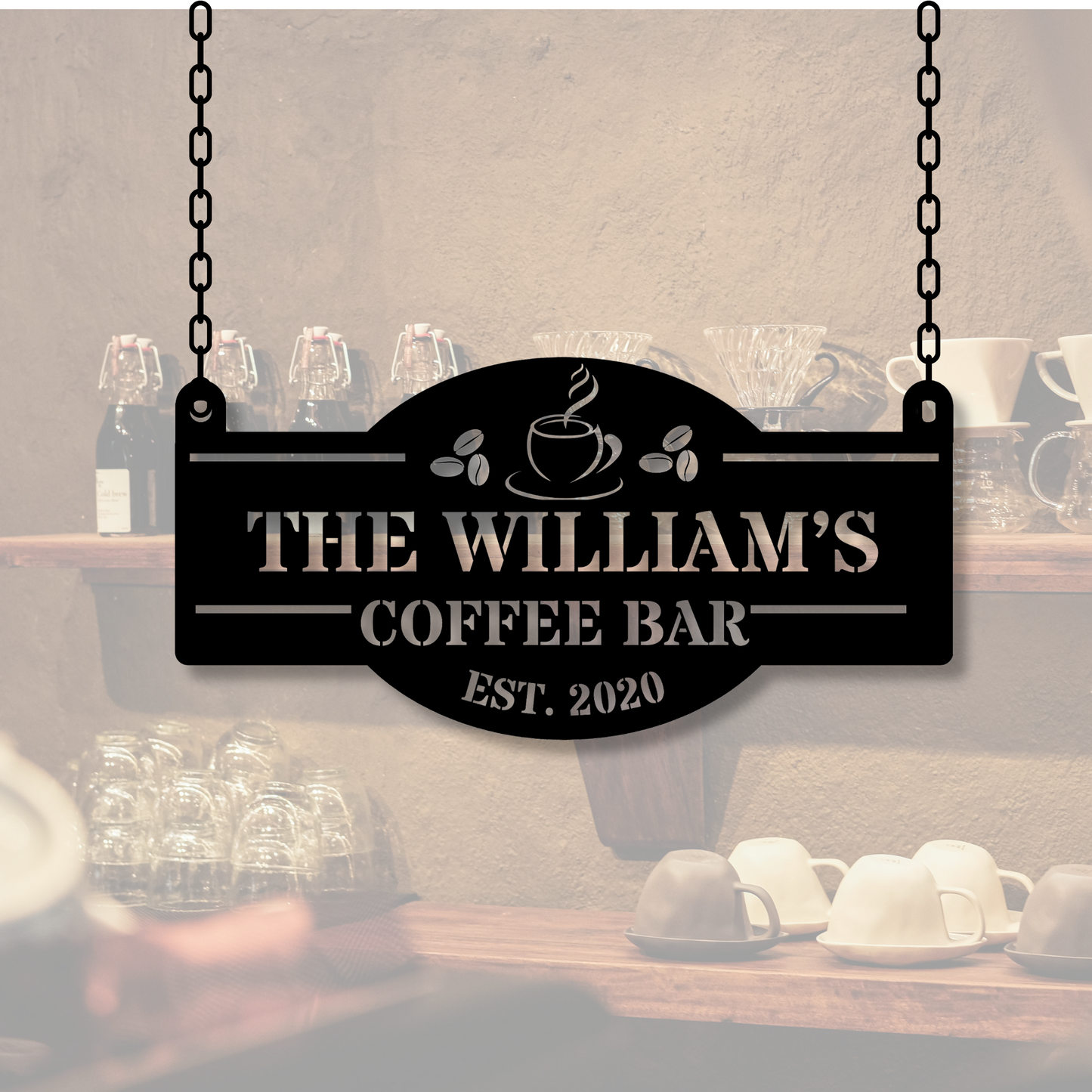 Custom Coffee Shop Metal Sign, Personalized Coffee Shop Metal Sign, Coffee Shop Sign