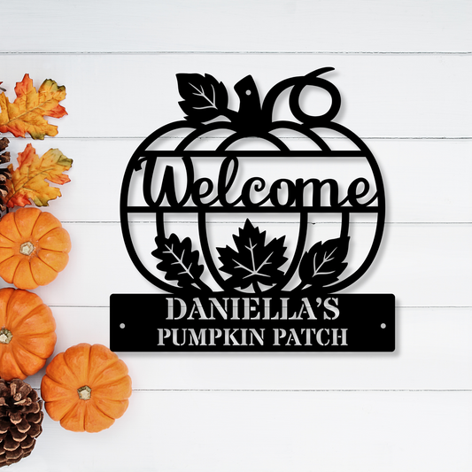 Customized Pumpkin Fall Decor Metal Sign, Fall Season Metal Sign, Pumpkin Sign Signage, Front Porch Decor