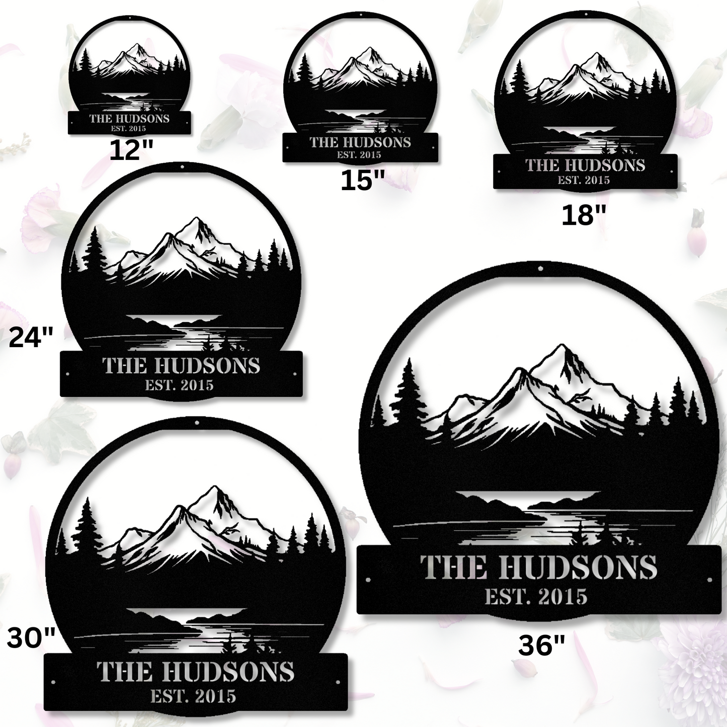 Personalized Mountain Metal Wall Art, Custom Nature and Forest Decor, Man Cave Sign, Unique Outdoor Art, Rustic Home Decoration Gift