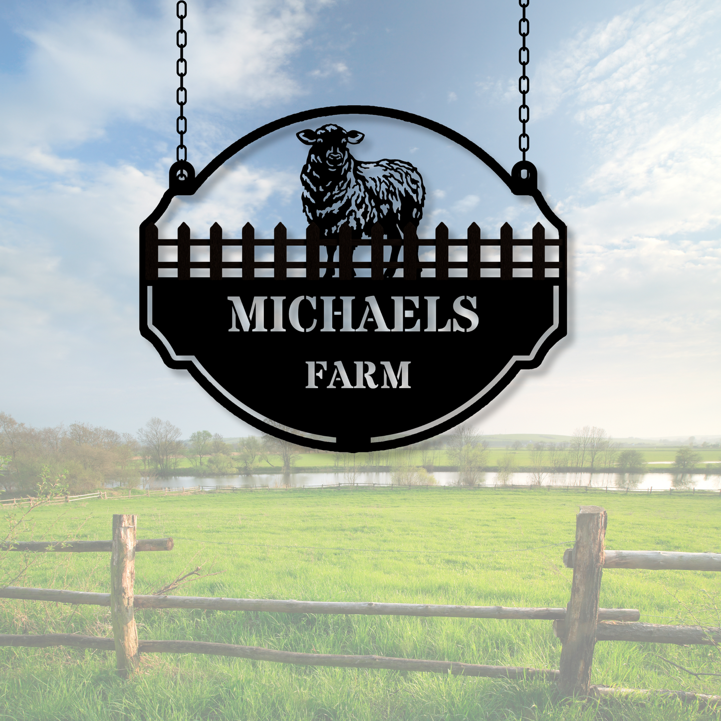 Personalized Sheep Farm House Name Sign, Custom Metal Ranch Name Sign, Unique Birthday Gift, Porch Metal Wall Art, Christmas Gift