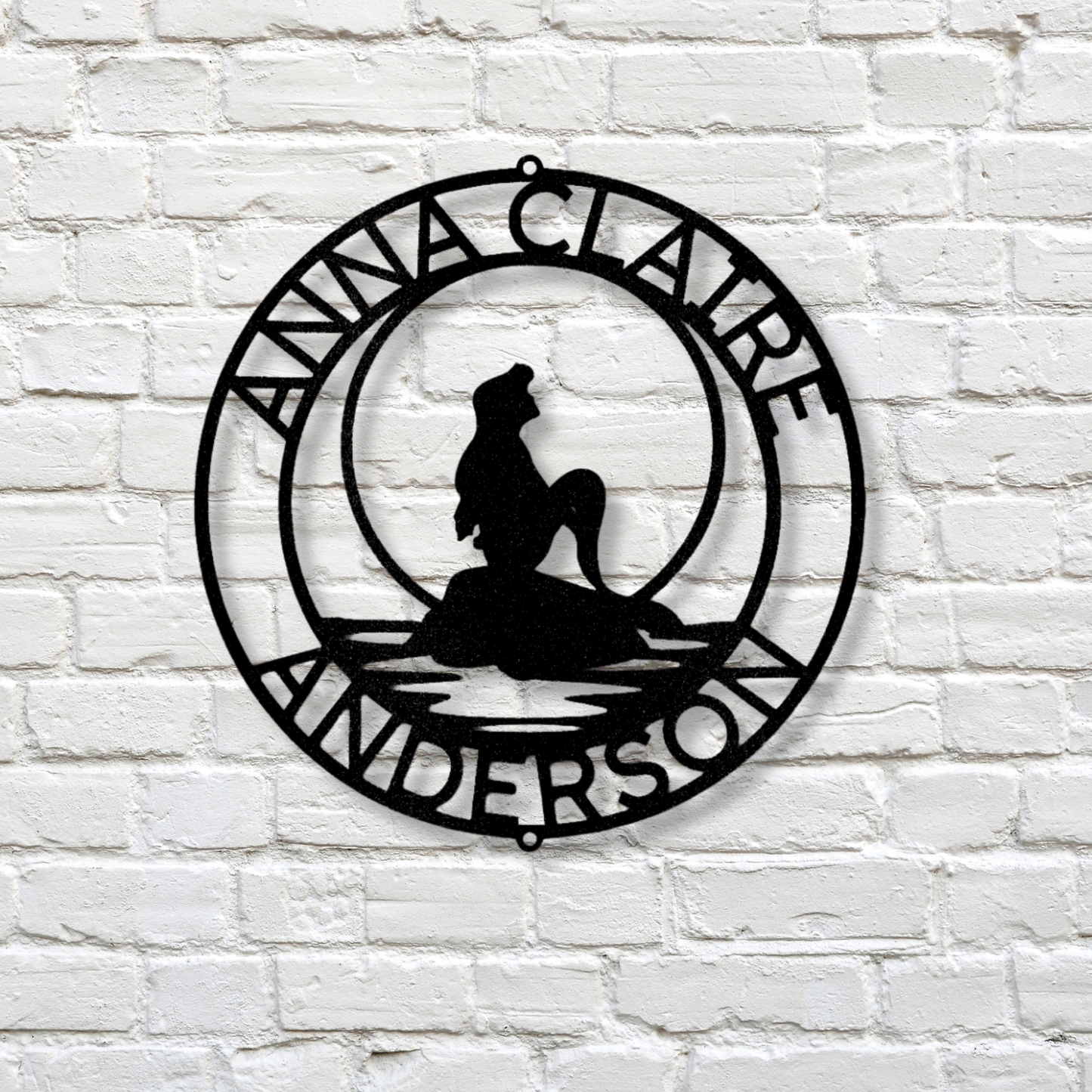 Mermaid Wall Metal Sign, Personalized Mermaid Decor, Kids Bedroom Coastal Wall Art, Nautical Theme, Beach House Decor, Ocean Room Metal Art