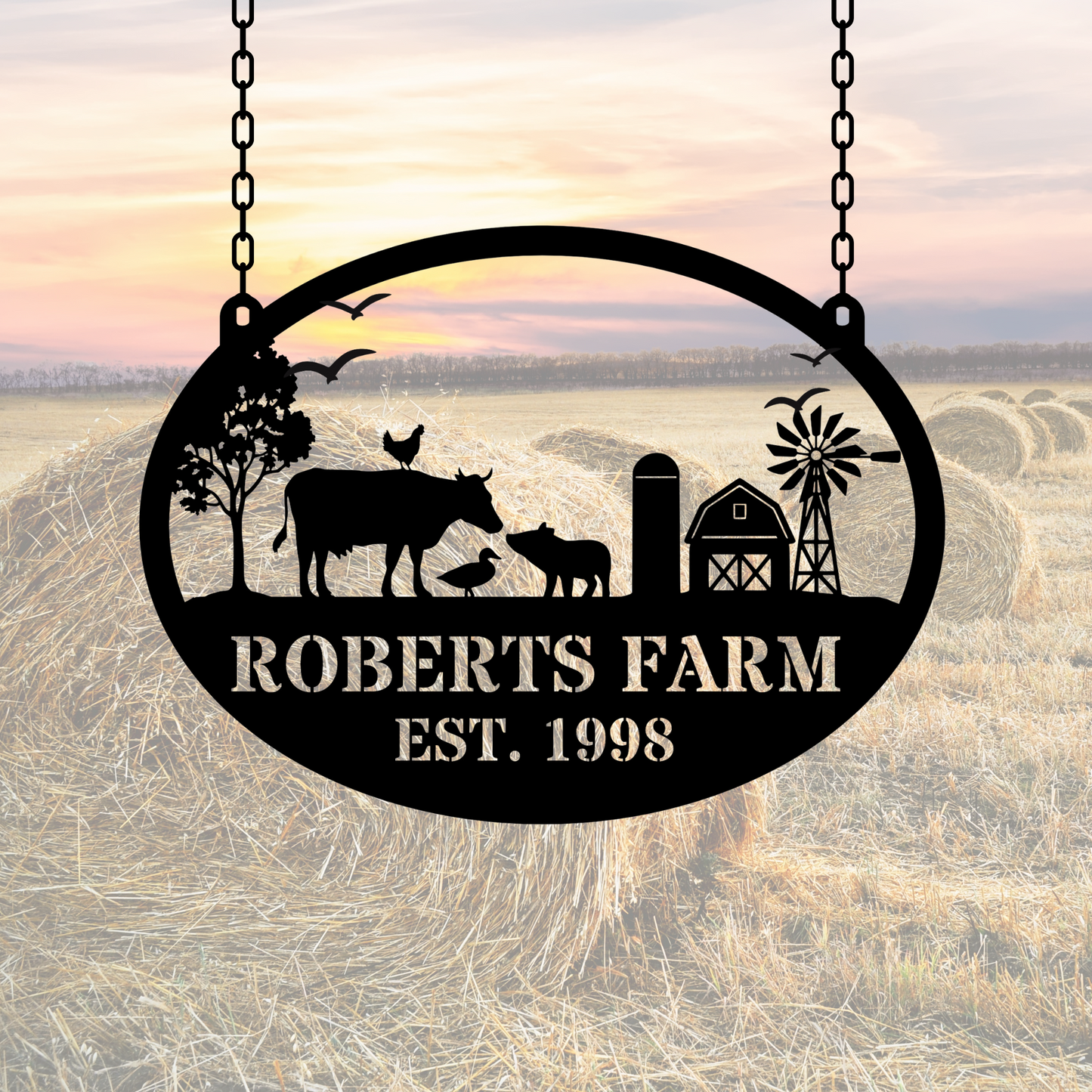 Custom Metal Farm Sign ,  Personalized Farmhouse Sign, Custom Metal Sign, Entrance Gate Decor, Ranch Metal Name Sign, Farmer Gift