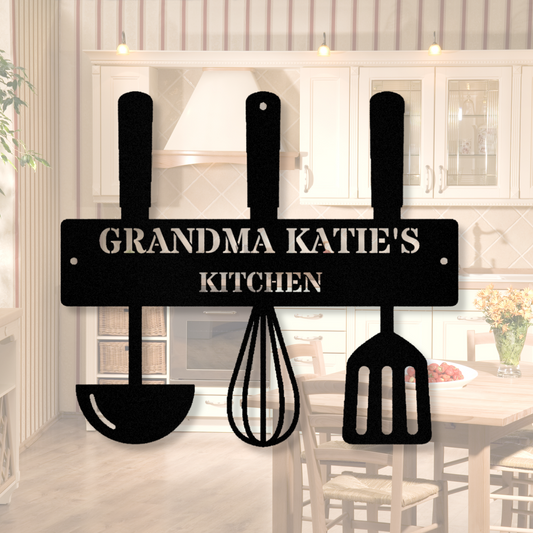 Custom Kitchen Metal Sign, Metal Kitchen Sign, Personalized Kitchen Art, Wall Art for Kitchen, Rustic Home Decor, Housewarming Gift Idea