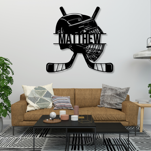Custom Hockey Metal Sign, Personalized Hockey Decor, Sports Fan Art, NHL Fan Gift, Man Cave Sign, Ice Hockey Wall Art