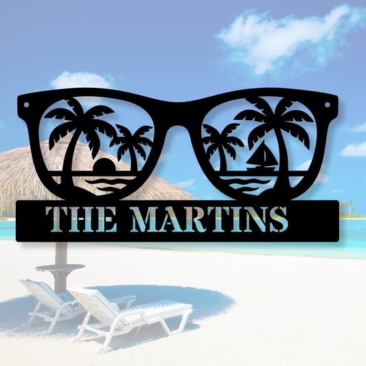 Custom Beach Metal Wall Sign, Personalized Beach House Décor, Coastal Metal Art, Nautical Wall Sign for Beach Lovers