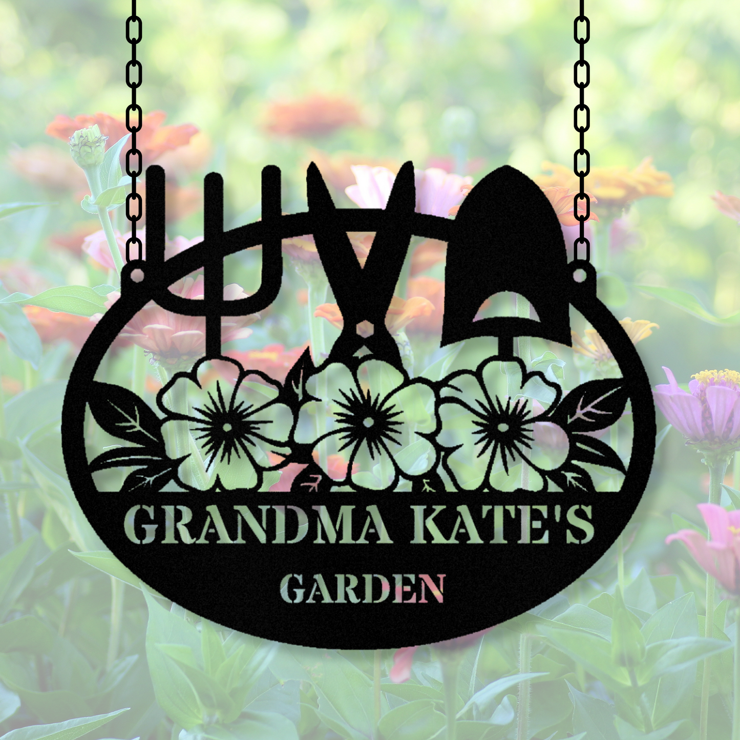 Custom Garden Hanging Metal Sign, Personalized Outdoor Yard Decor, Metal Garden Art, Unique Patio Wall Gift for Garden Enthusiasts