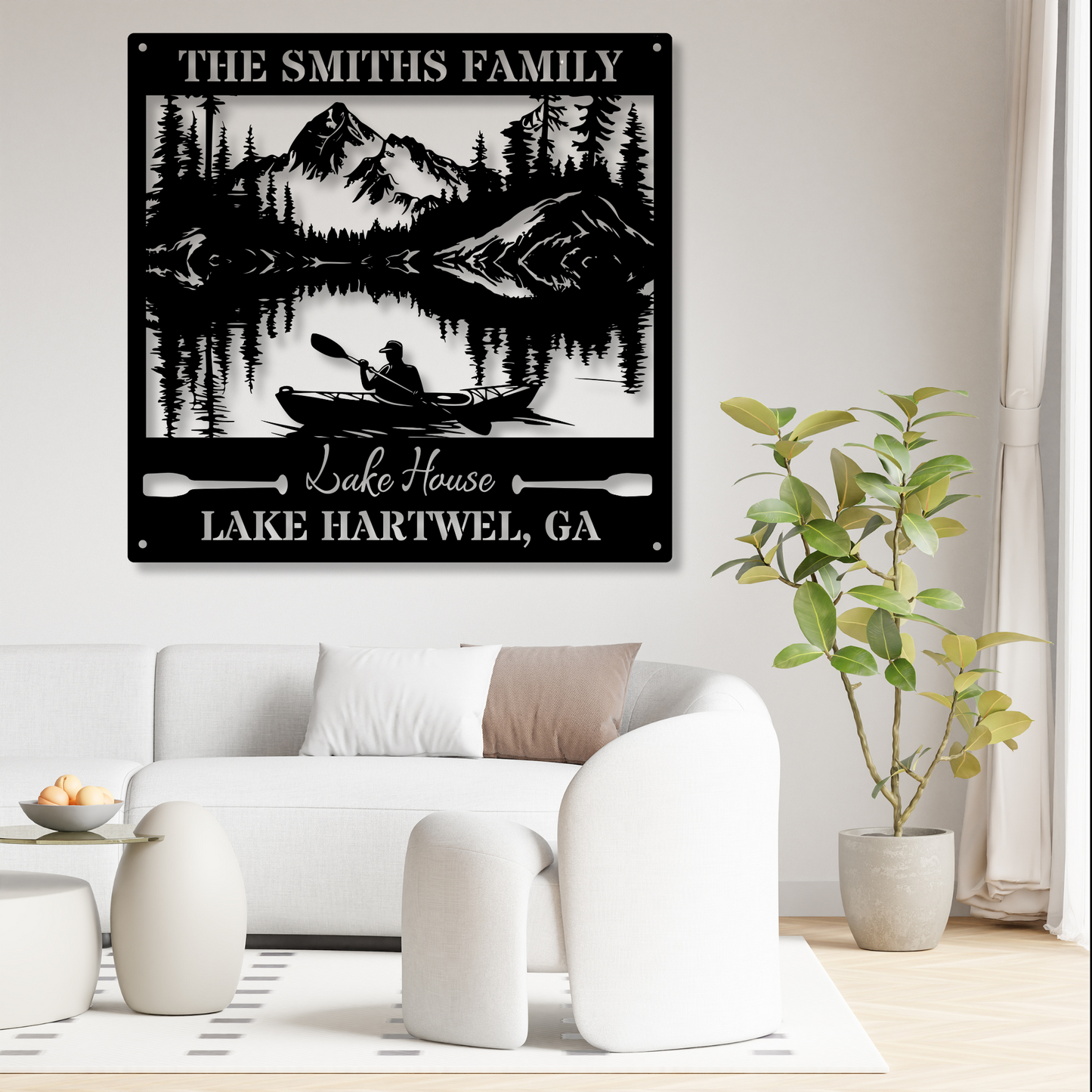 Custom Lake House Metal Sign Wall, Forest Lake Sign, Personalized Lake House Name Sign,Camping Metal sign,Lake House Decor