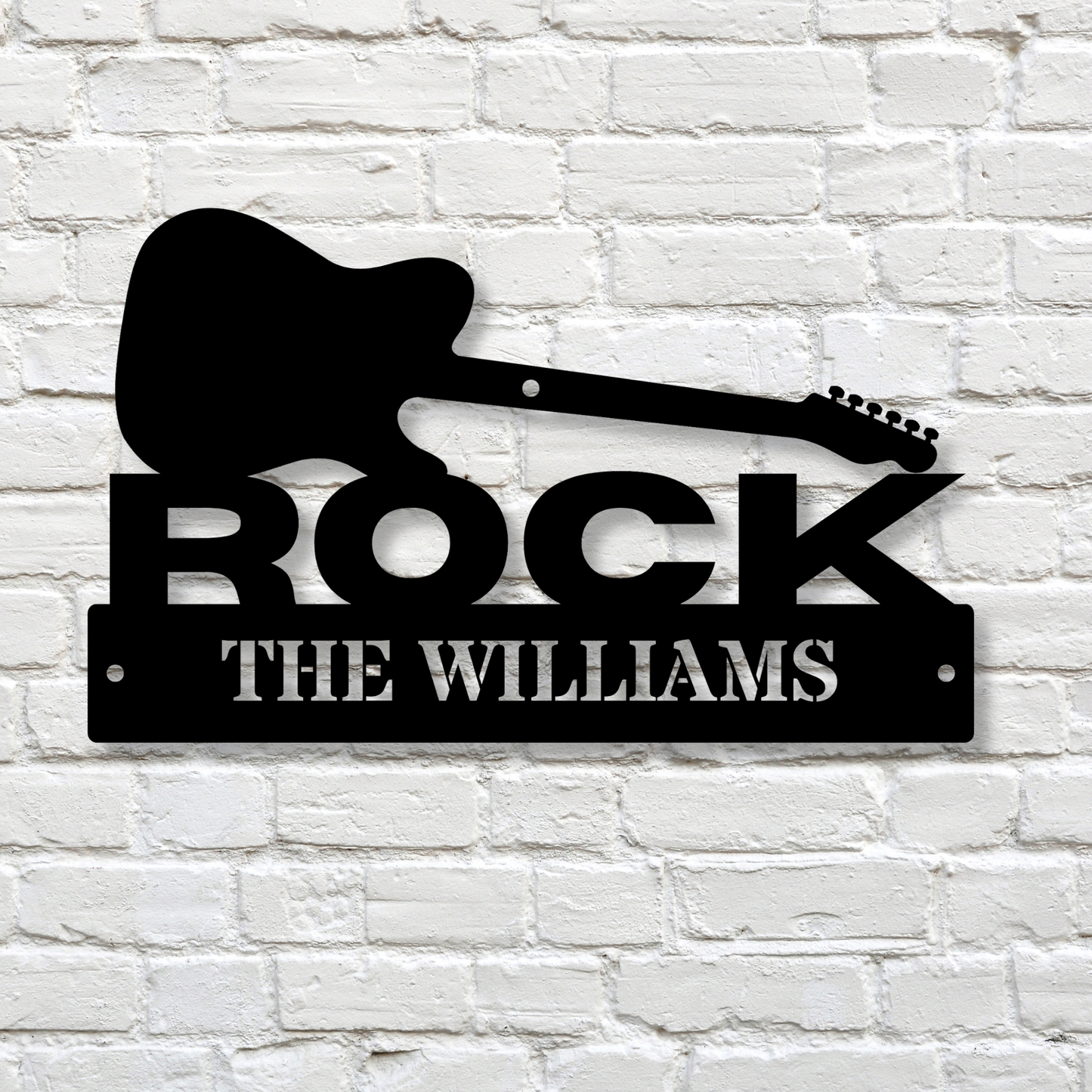 Custom Guitar Metal Sign, Personalized Guitar Name Sign, Guitar Studio Wall Art, Music Room Decor, Gifts for Guitarists