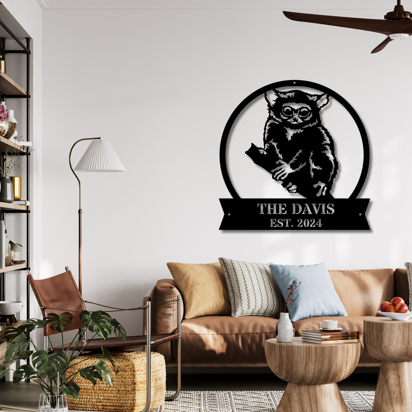 Custom Lemur Wall Metal Sign, Limur Decor, Metal Wall Art, Animal Wall Sculpture, Unique Metal Wildlife Decor for Home