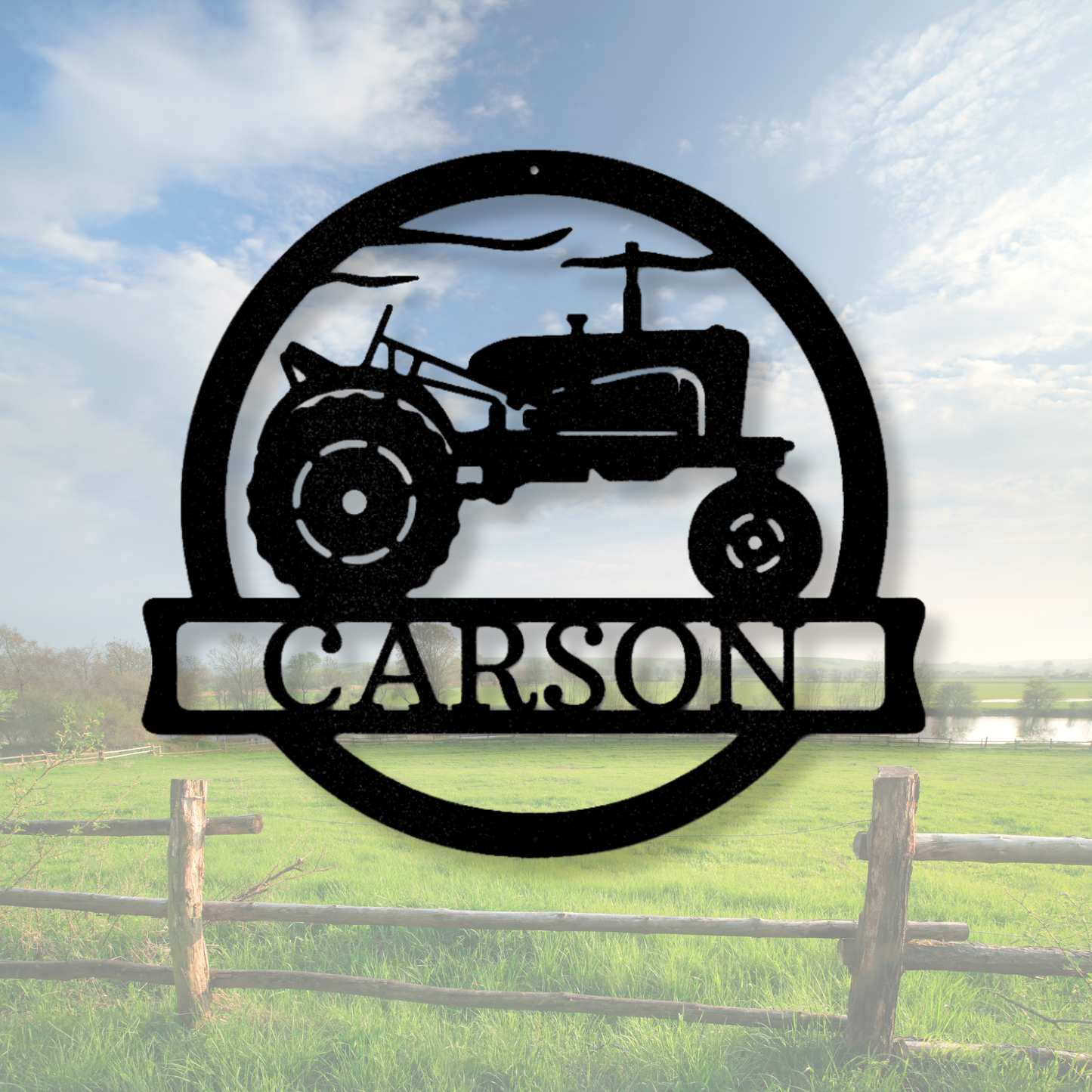 Personalized Old Tractor Metal Sign, Farmer Gifts, Rustic Farmhouse Decor, Last Name Sign, Vintage Tractor Wall Art, Custom Ranch Metal Art