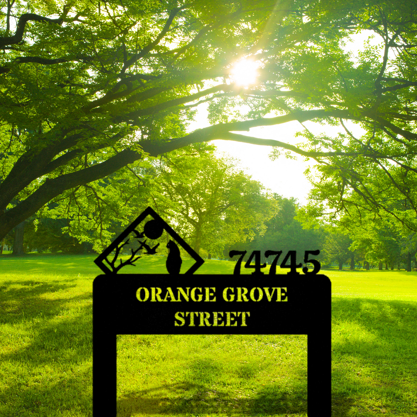 Custom Cat Address Metal Stake, Home Address Metal Sign, Cat Lover Mteal Sign, Address Plaque, House Number Sign, Front of House Sign, Porch Sign