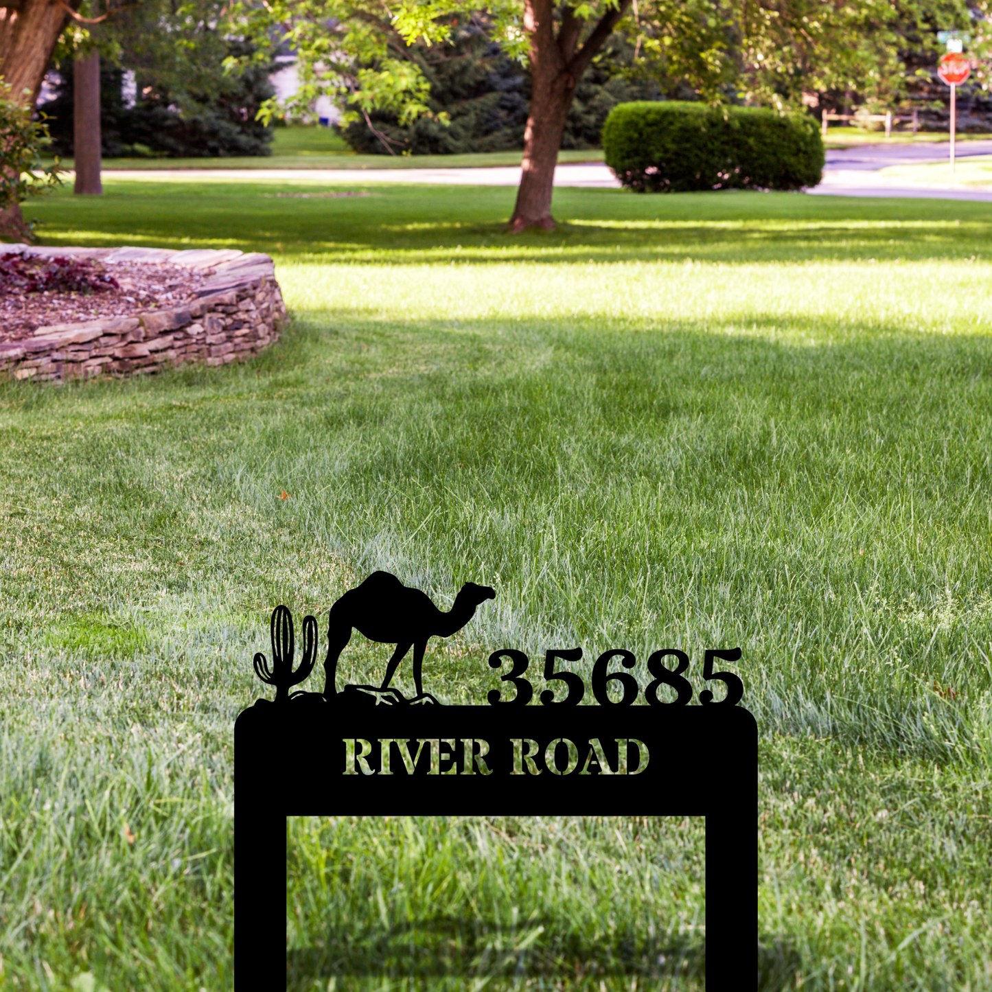 Custom Camel Metal Address Stake Sign, Camel Yard Decor, Animal Address Stake, Personalized stake sign, Outdoor Address Sign