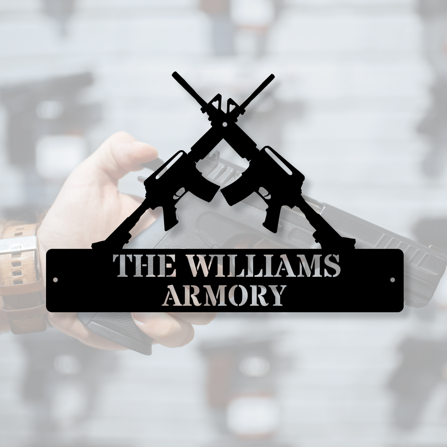 Custom Armory Metal Sign, Personalized Armory Name Sign, Man cave Decor, Metal Wall Decor, Custom Armory Wall Art,Gun Home Decor,Veteran Gift