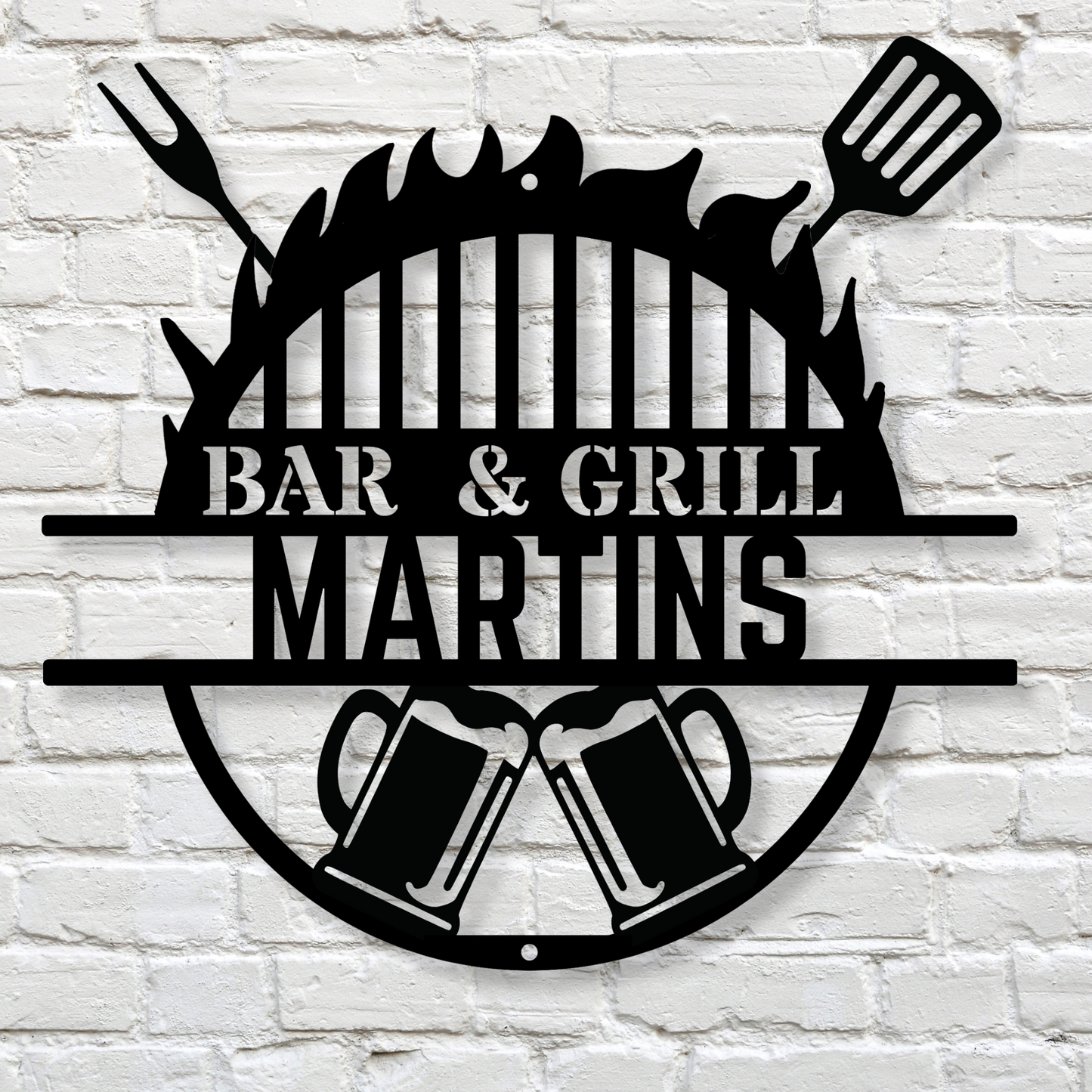 Custom Metal Grill Sign - Metal Grill Sign - Metal BBQ Smoker and Grill Sign - Grilling Gift for Dad, Grandpa, Barbeque Sign