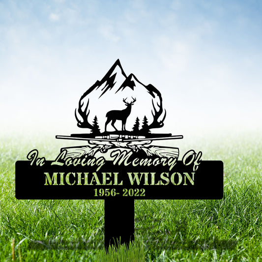 Hunter Memorial Metal Sign, Personalized Metal Art, Custom Hunter Sign, Wall Decor for Hunters, Memorial Gift Idea, Rustic Decorative Piece