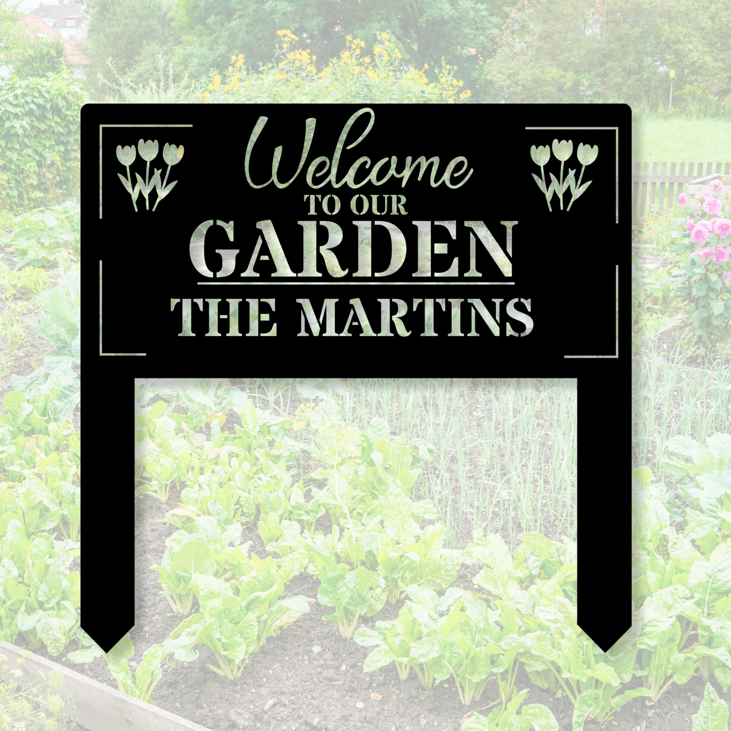 Custom Garden Stake,Metal Garden Sign,Personalized Garden Stake,Metal Yard Sign,Yard Decor,Harvest Garden Decor