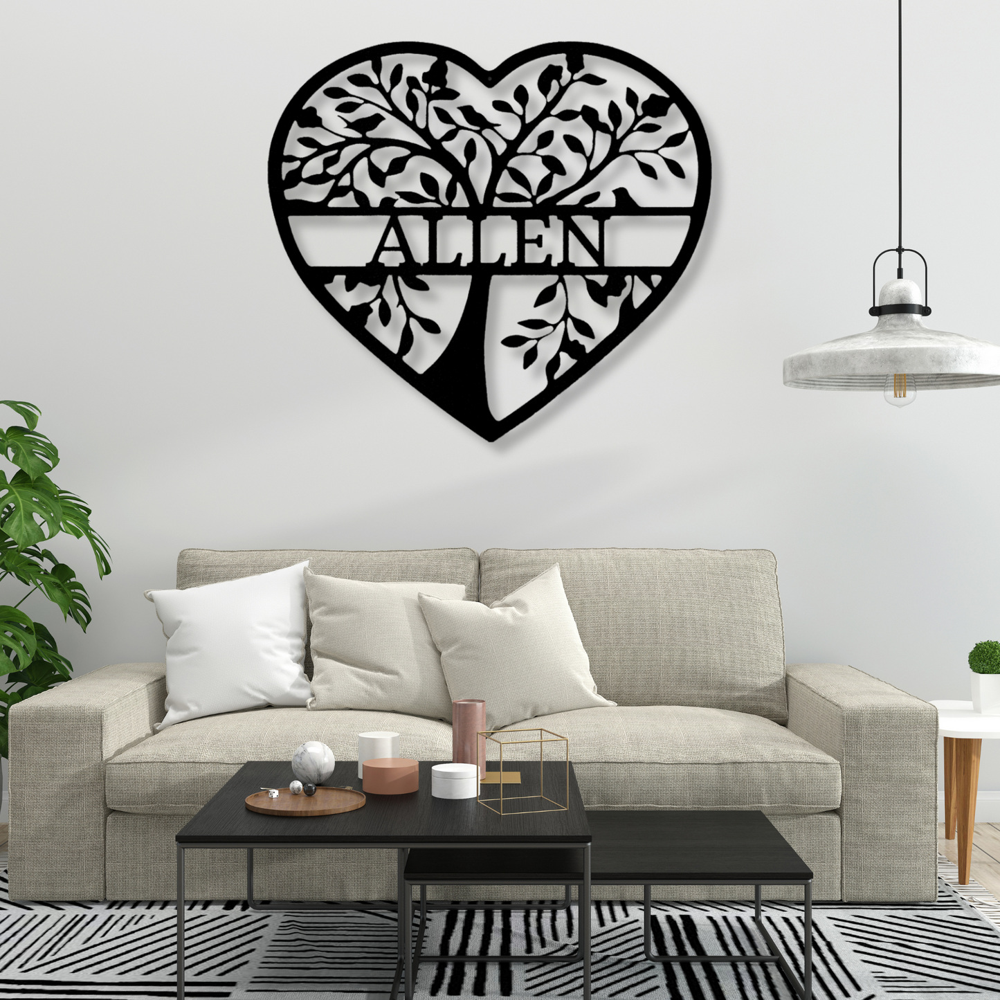 Personalized Heart Tree Metal Sign, Tree Metal Art, Tree of Life Art, Wall Decor, New Home Wall Art, Wedding Gift, Couples or Nature Art