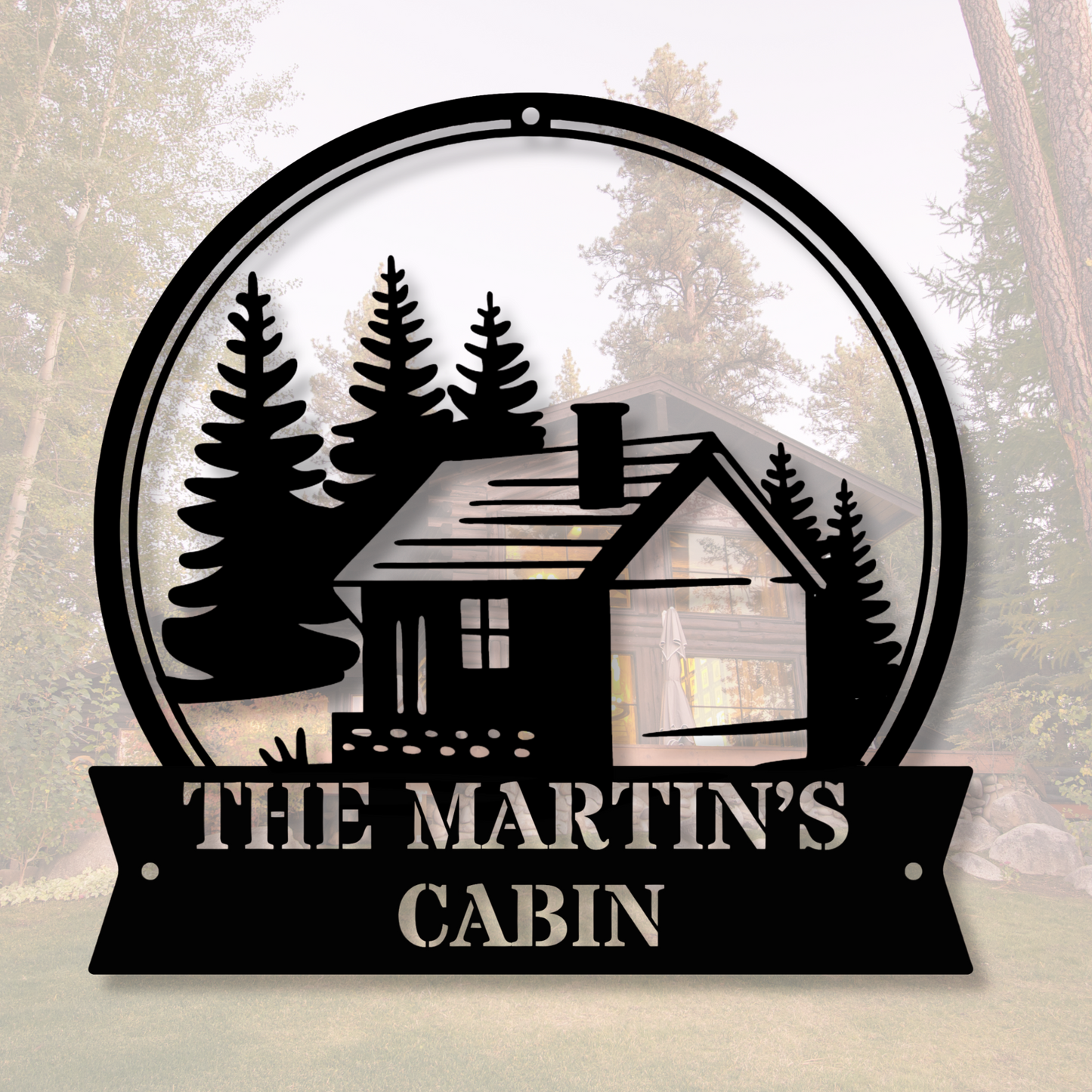 Personalized Cabin Metal Sign, Lodge Decor, Rustic Cabin Decoration, Custom Camp Sign, Outdoor Cottage Welcome Sign, Lake House Decor