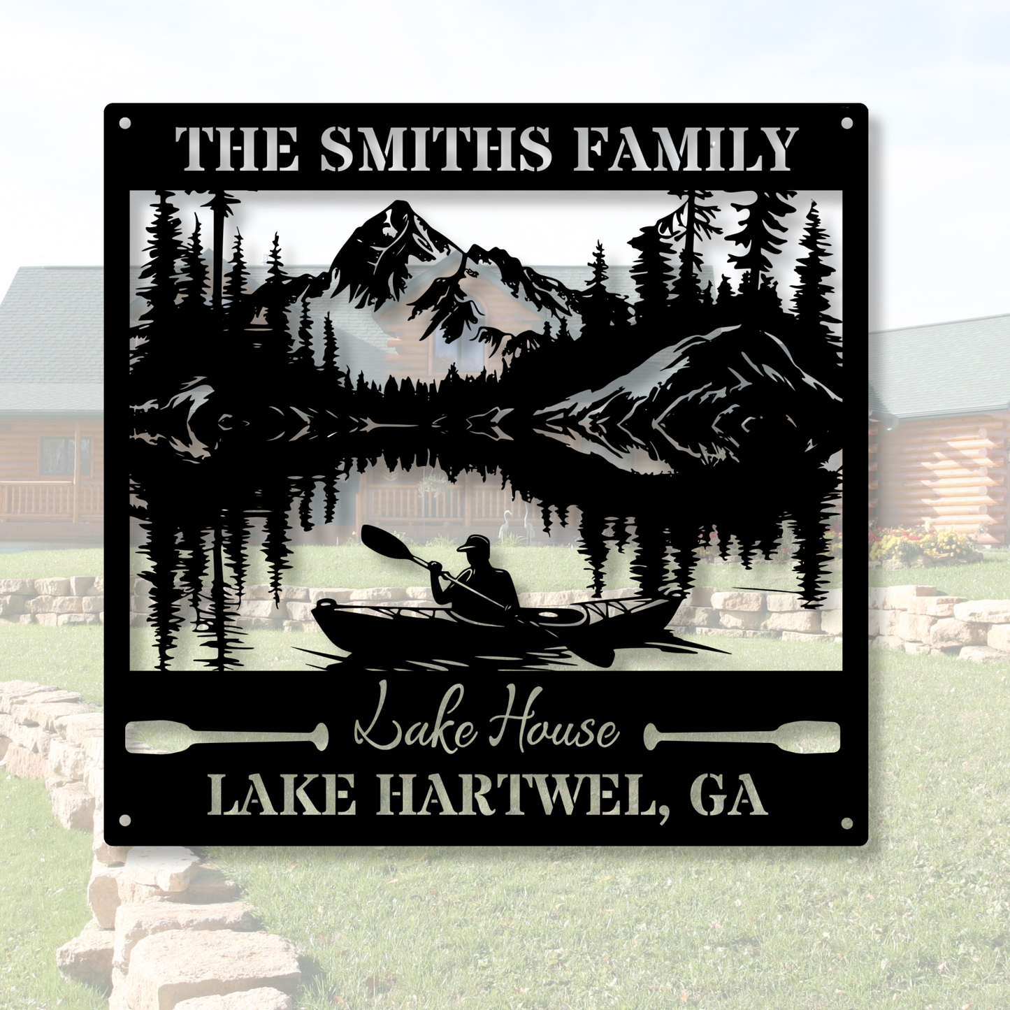Custom Lake House Metal Sign Wall, Forest Lake Sign, Personalized Lake House Name Sign,Camping Metal sign,Lake House Decor