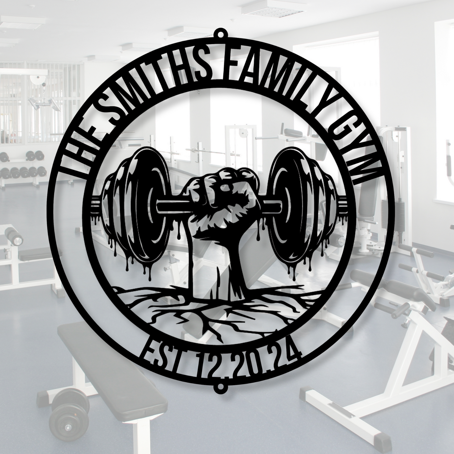 Custom Gym Metal Sign, Personalized Name Plaque, Fitness Training Wall Art, Dad's Gym Workout Decor, Weight Lifting Room Gift
