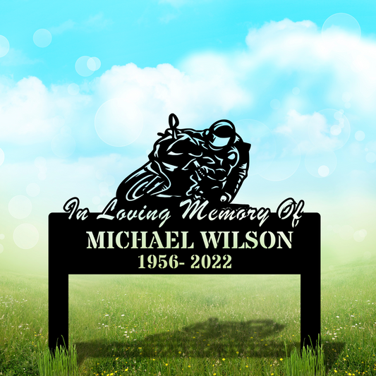 Custom Biker memorial Metal sign