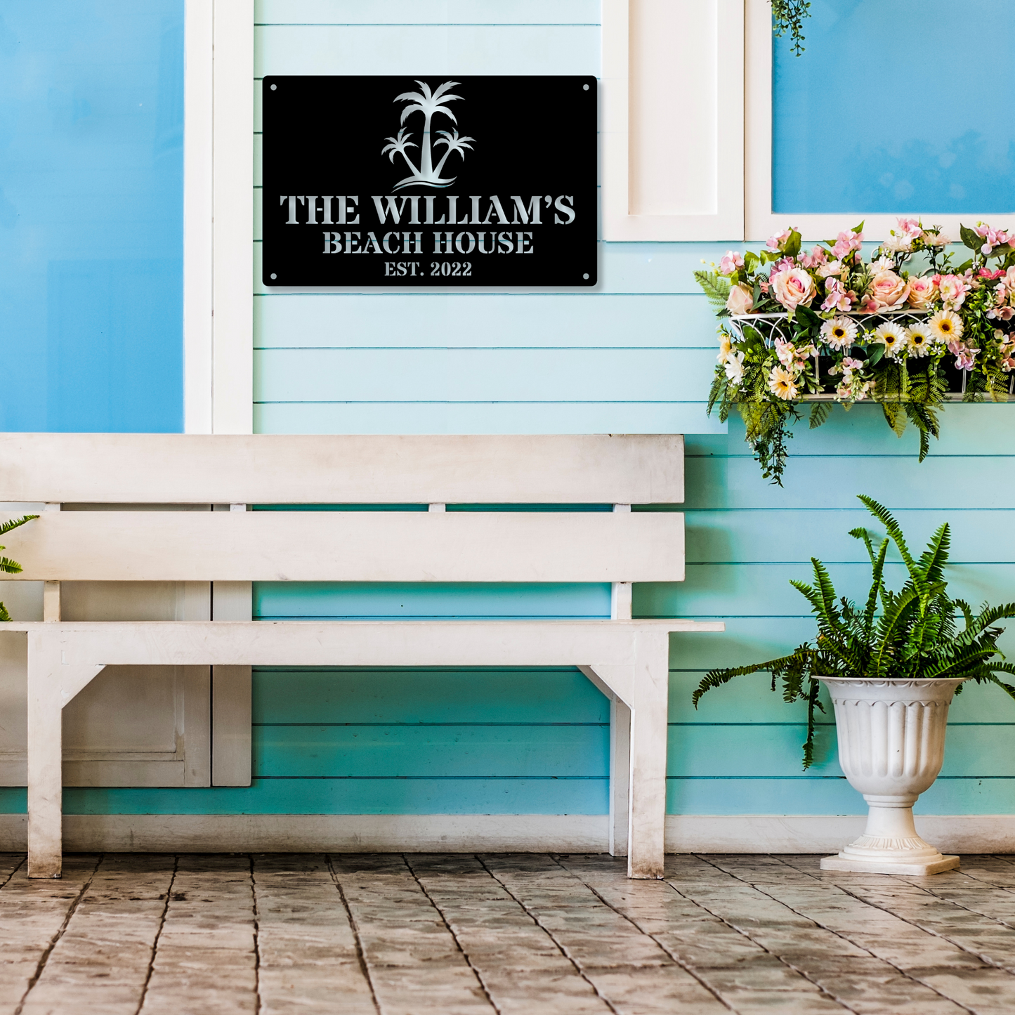 Custom Beach House Metal Sign, Beach Cottage Sign, Beach House Gift