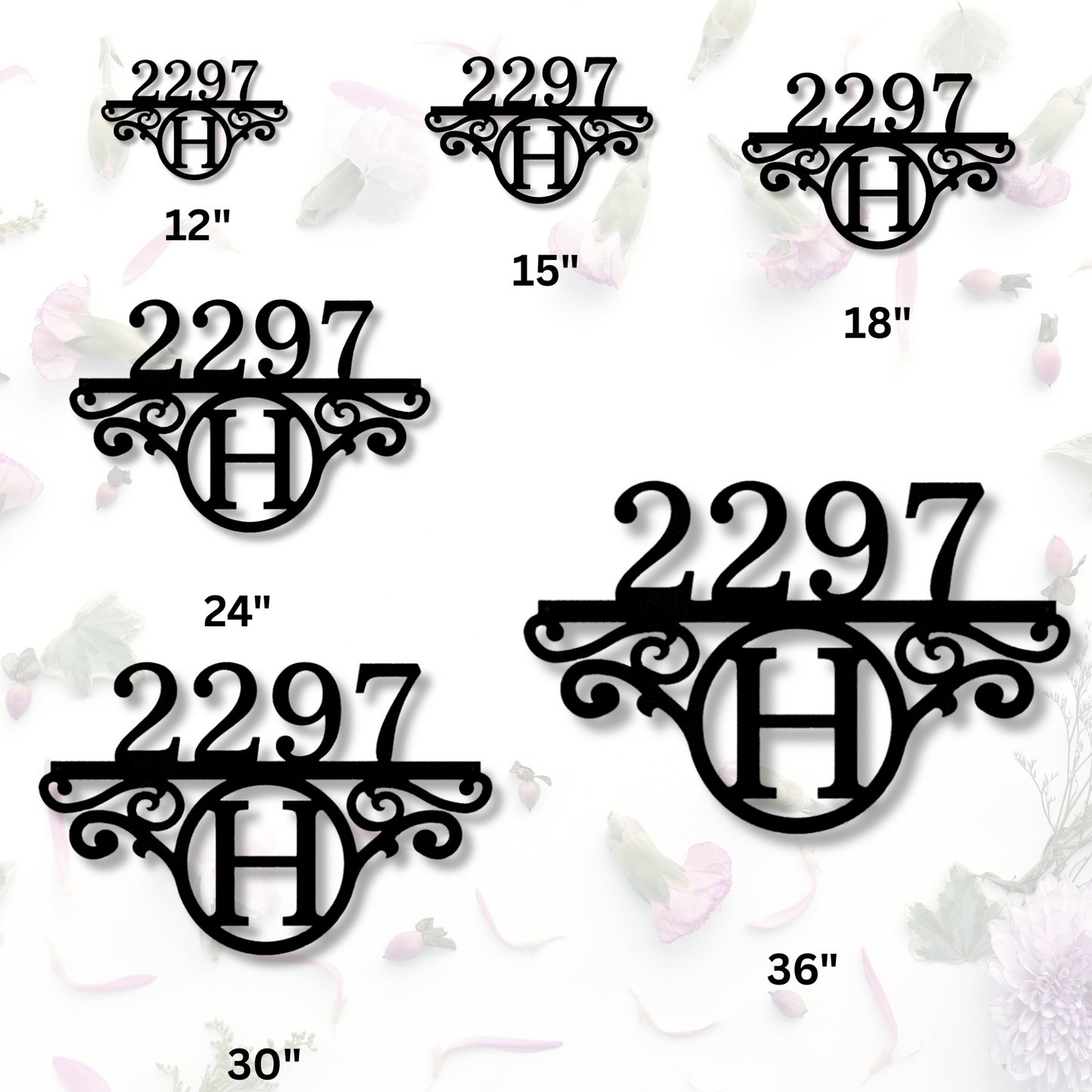 Initial Address Metal Sign, Custom Address Sign, Outdoor Hanging, Front Door Wall Art, Housewarming Decor
