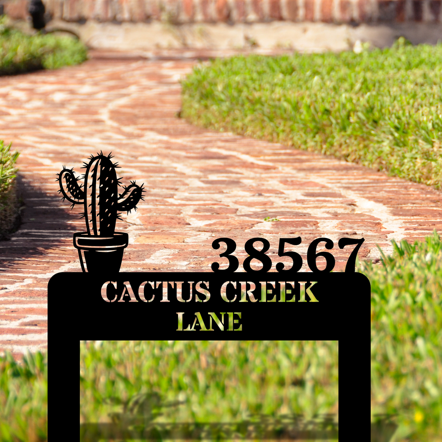 Custom Cactus Metal Address Stake, Personalized Outdoor Sign, Garden Decor Stake, Desert Decor, Housewarming Gift, Custom Yard Sign