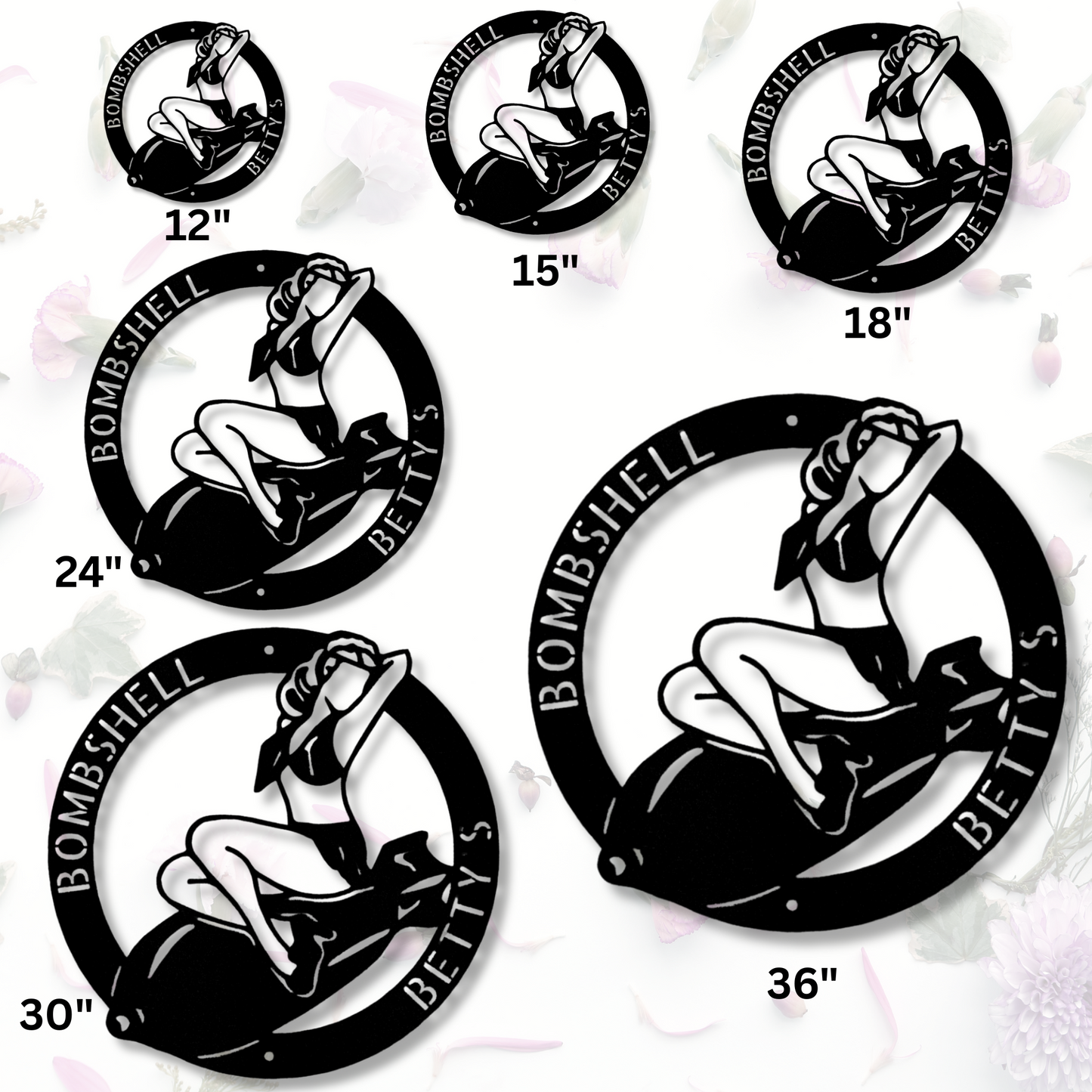 Bomber Lady Metal Sign, Small Business Metal Sign, Female Silhouette, Wall Hanging Decor, Personalized Man Cave Sign, Large Wall Metal Sign