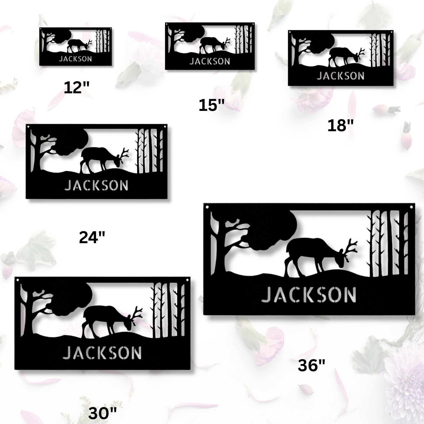 Grazing Deer Metal Sign With Name, Personalized Grazing Deer Wall Hanging Decoration, Birthday Gift For Hunter Dad, Indoor Outdoor Decor, Fathers Day Gift For Him